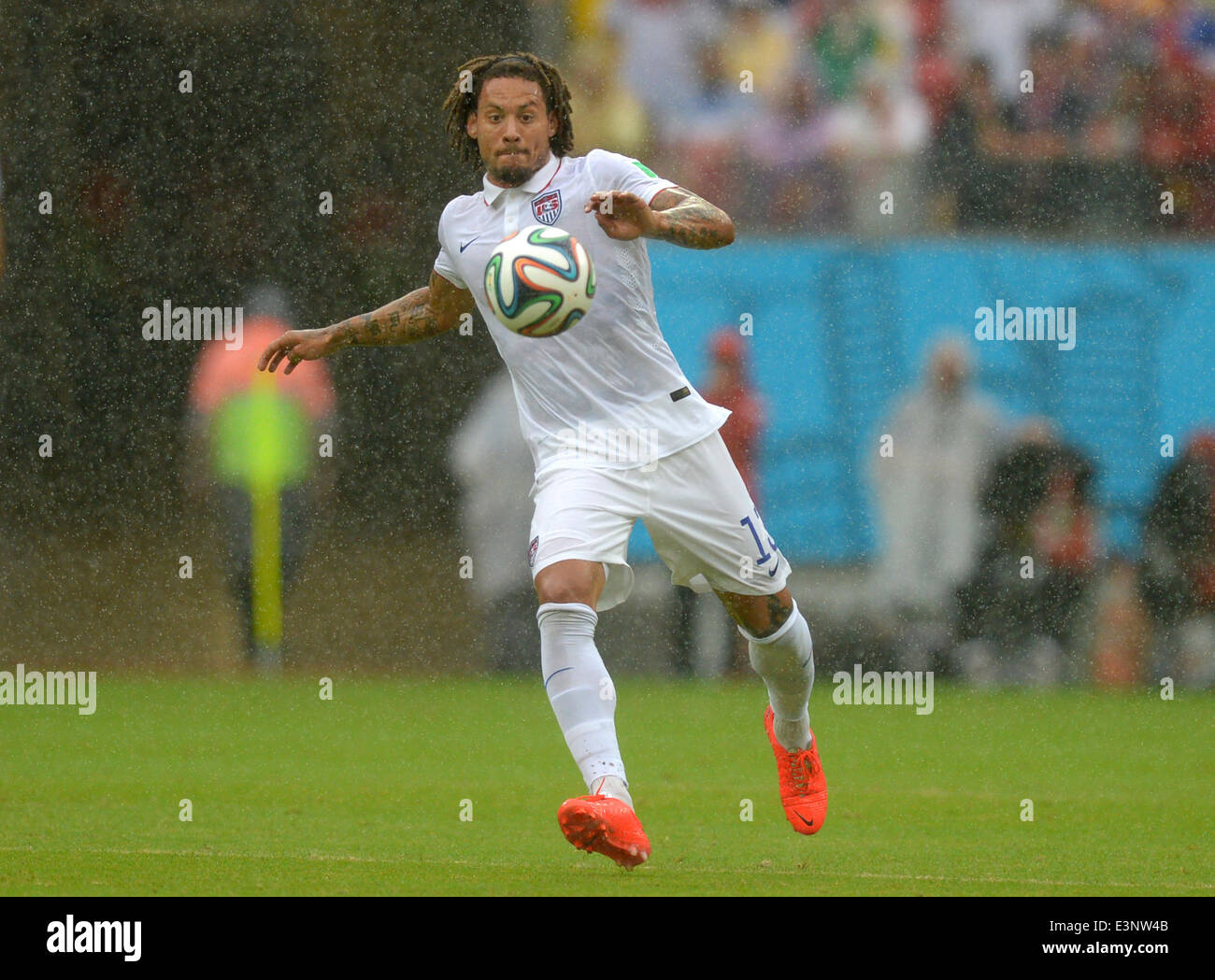 Recife, Brazil. 26th June, 2014. Jermaine Jones of the US during the FIFA World Cup group G preliminary round match between the USA and Germany at Arena Pernambuco in Recife, Brazil, 26 June 2014. Photo: Thomas Eisenhuth/dpa/Alamy Live News Stock Photo
