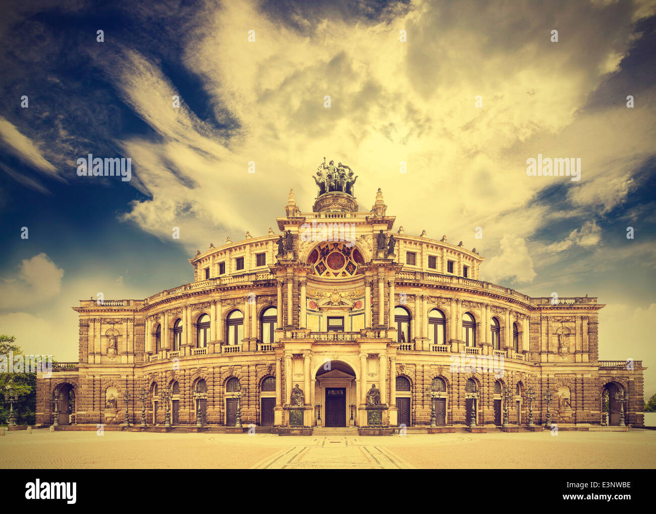 Dresden opera theater, Germany, retro vintage effect. Stock Photo