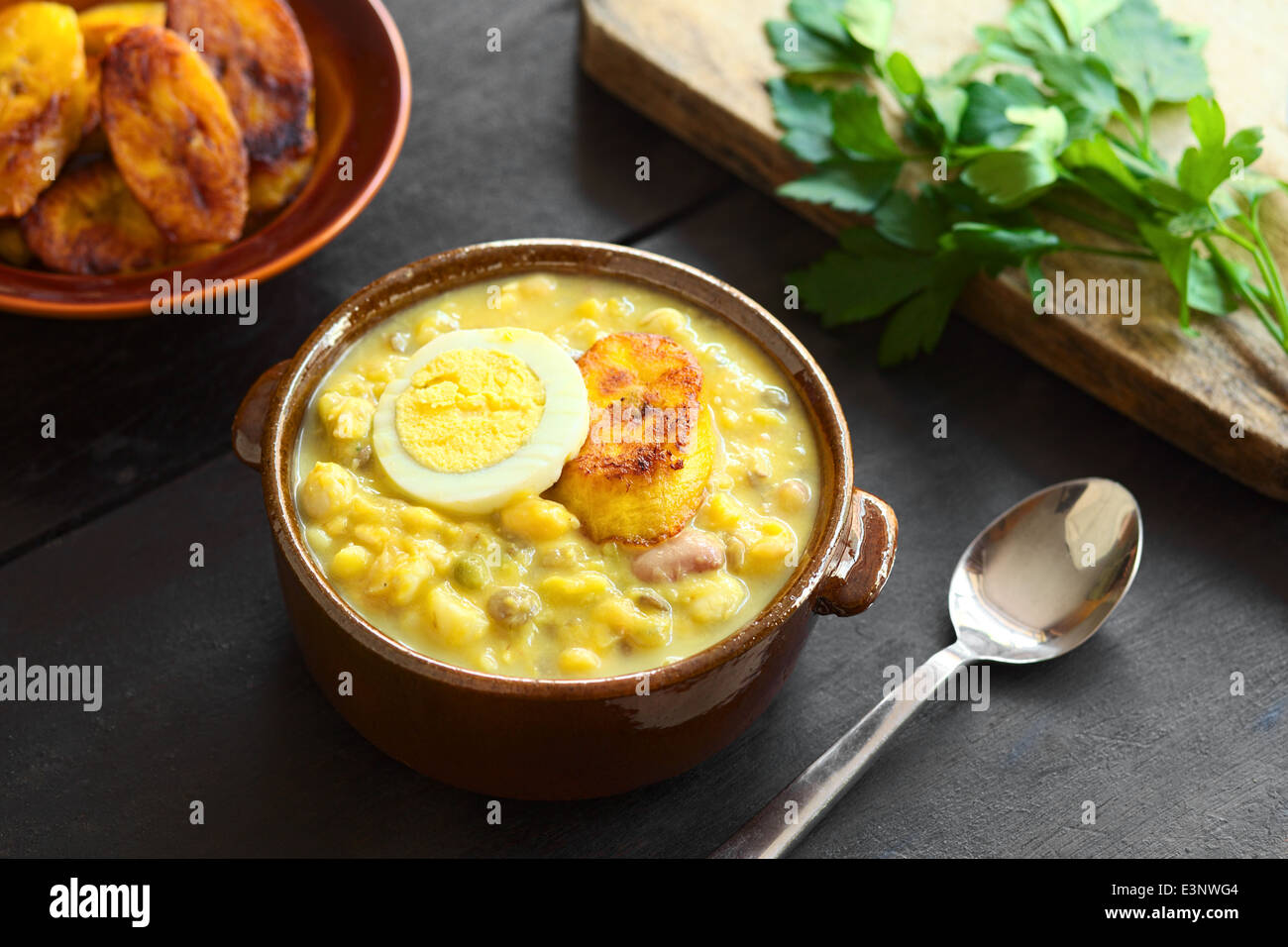 Ecuadorian soup called Fanesca, which is traditionally eaten at Easter Stock Photo