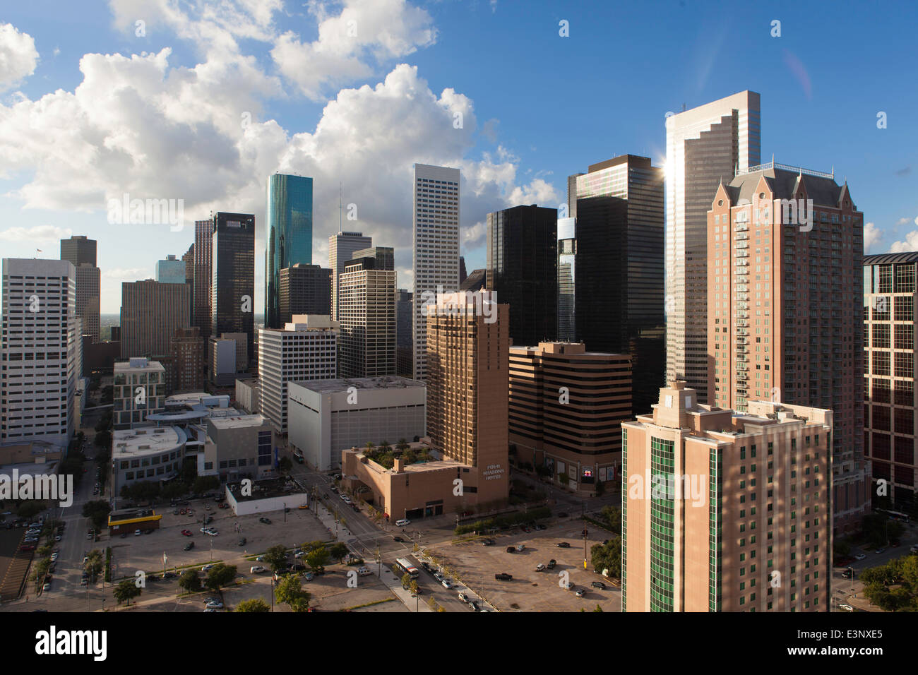 Downtown City Skyline, Houston, Texas, United States of America Stock Photo