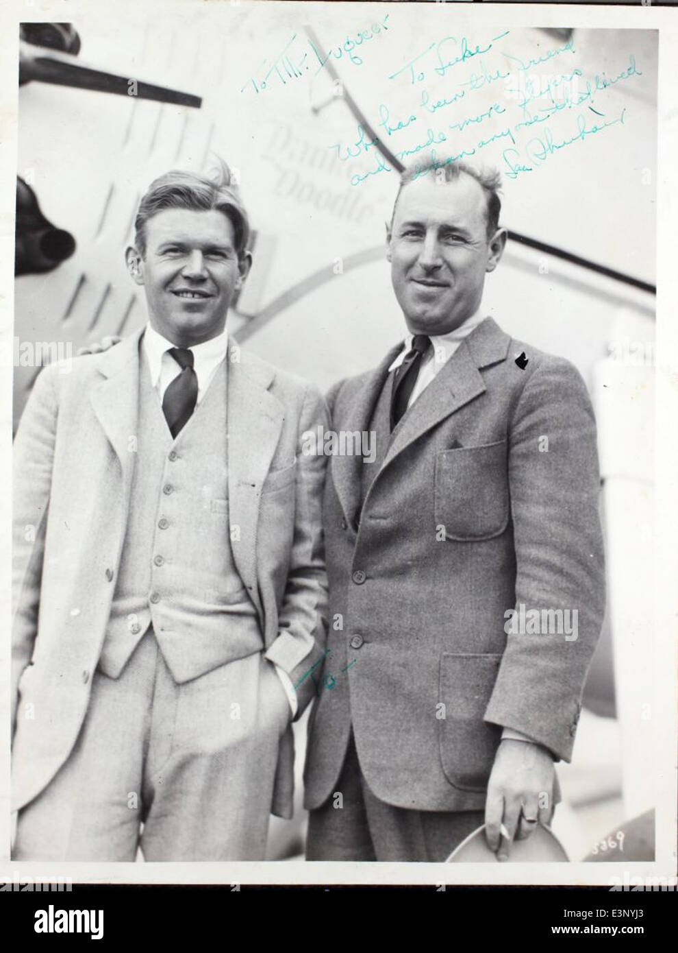 This image captures Luke Luqueer, a notable aviator from the Golden Age ...
