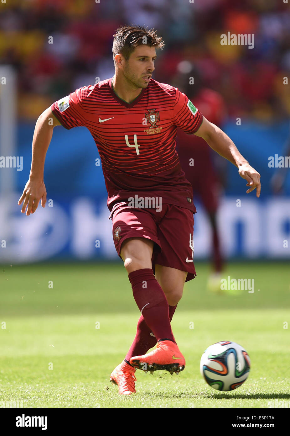Brasilia, Brazil. 26th June, 2014. Miguel Veloso of Portugal in action during the FIFA World Cup 2014 group G preliminary round match between Portugal and Ghana at the Estadio National Stadium in Brasilia, Brazil, on 26 June 2014 Credit: © dpa picture alliance/Alamy Live News  Stock Photo