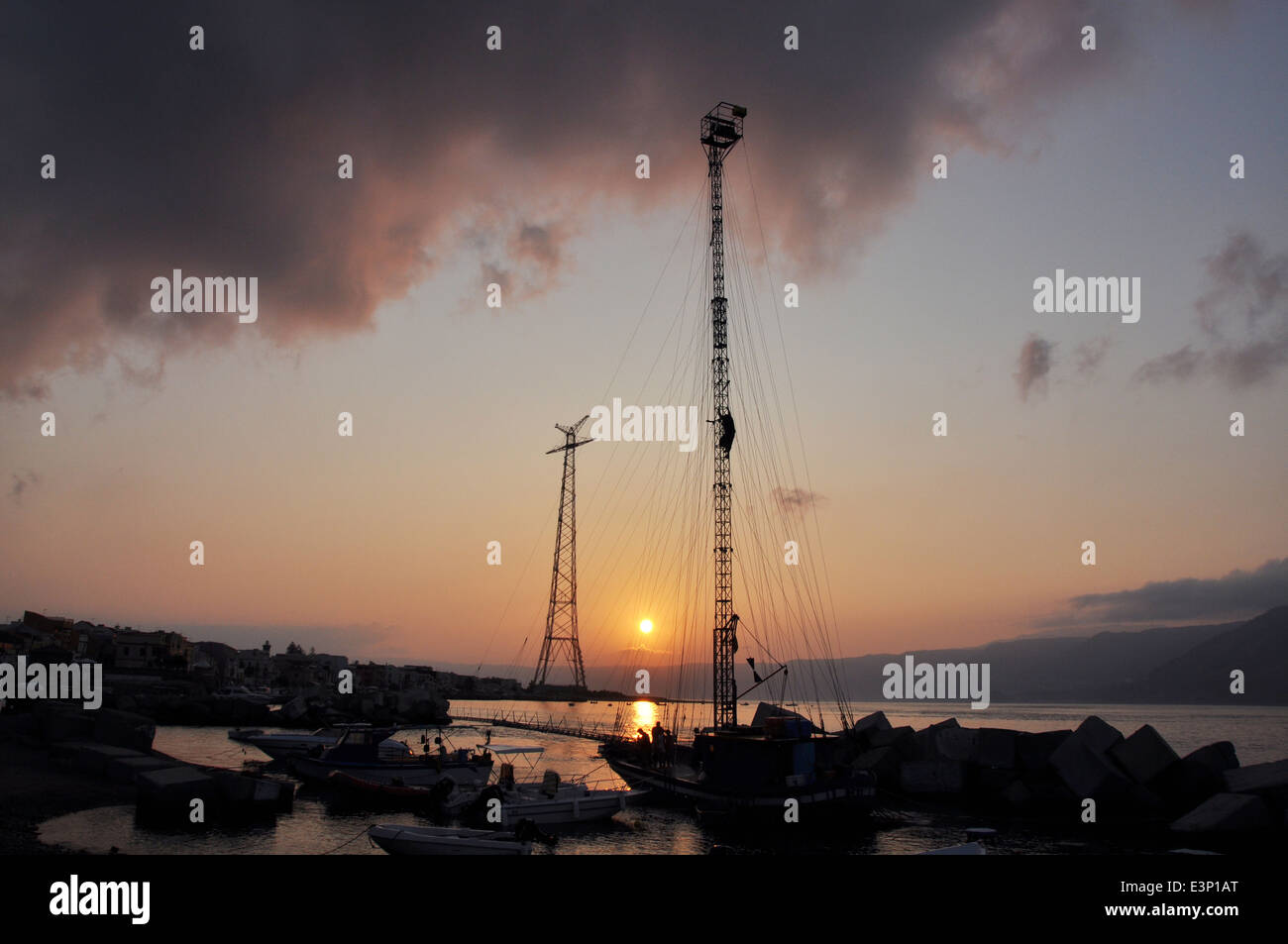 Traditional swordfish fishing, Strait of Messina, Messina, Sicily