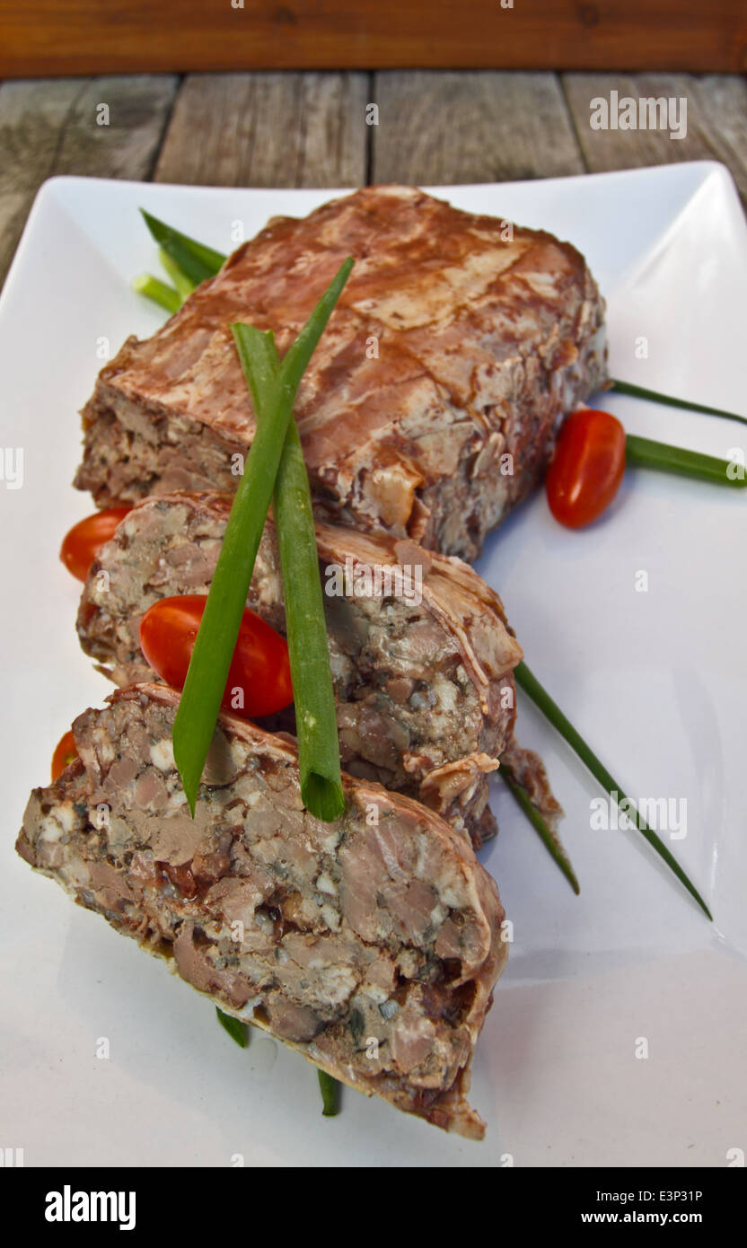French Terrine (of pork and duck liver Stock Photo Alamy