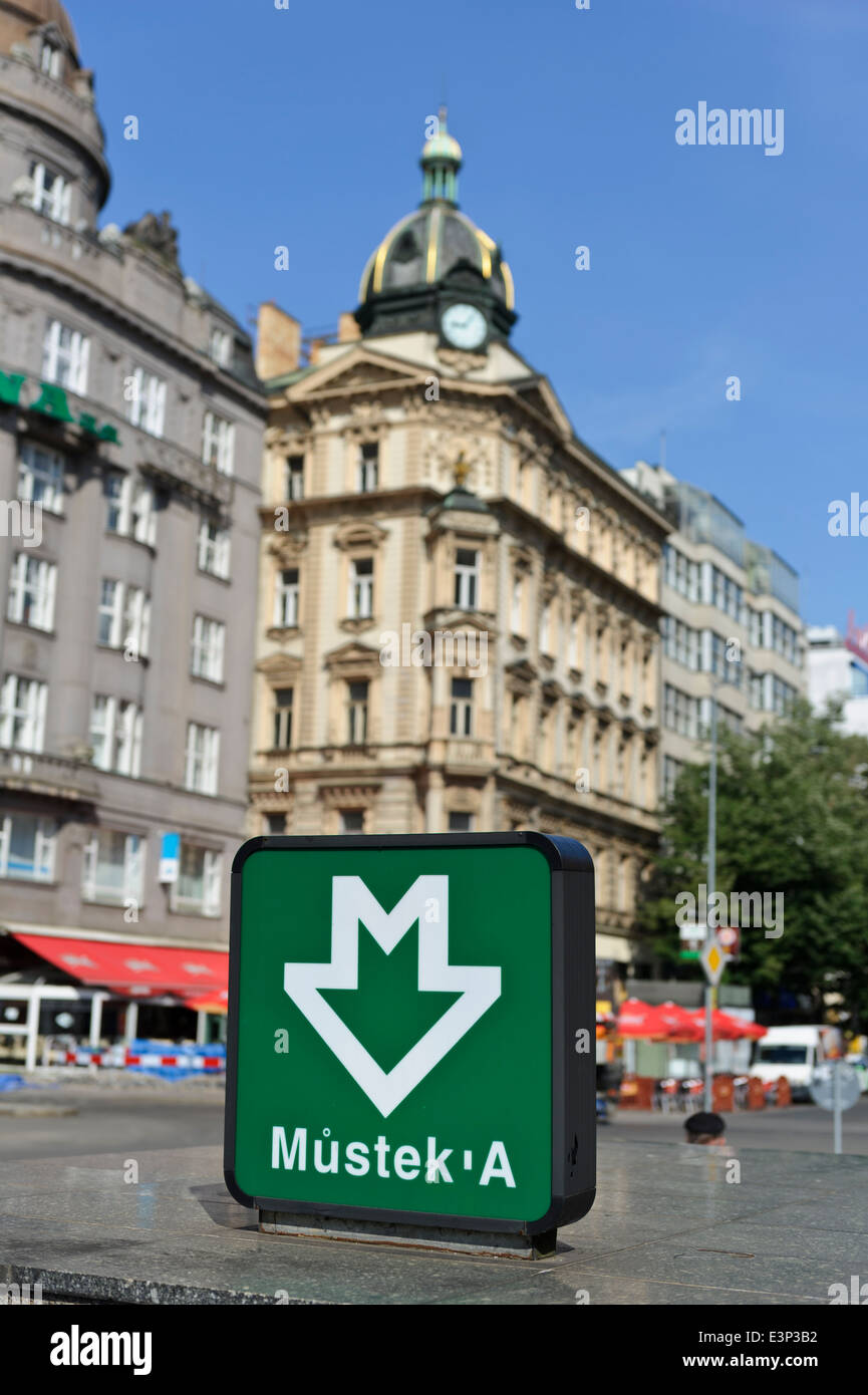 Prague metro mustek sign hi-res stock photography and images - Alamy