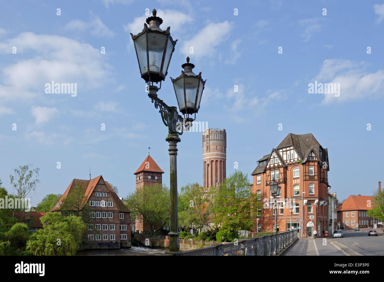 Ratsmuehle, Water Tower, Lueneburg, Lower-Saxony, Germany Stock Photo