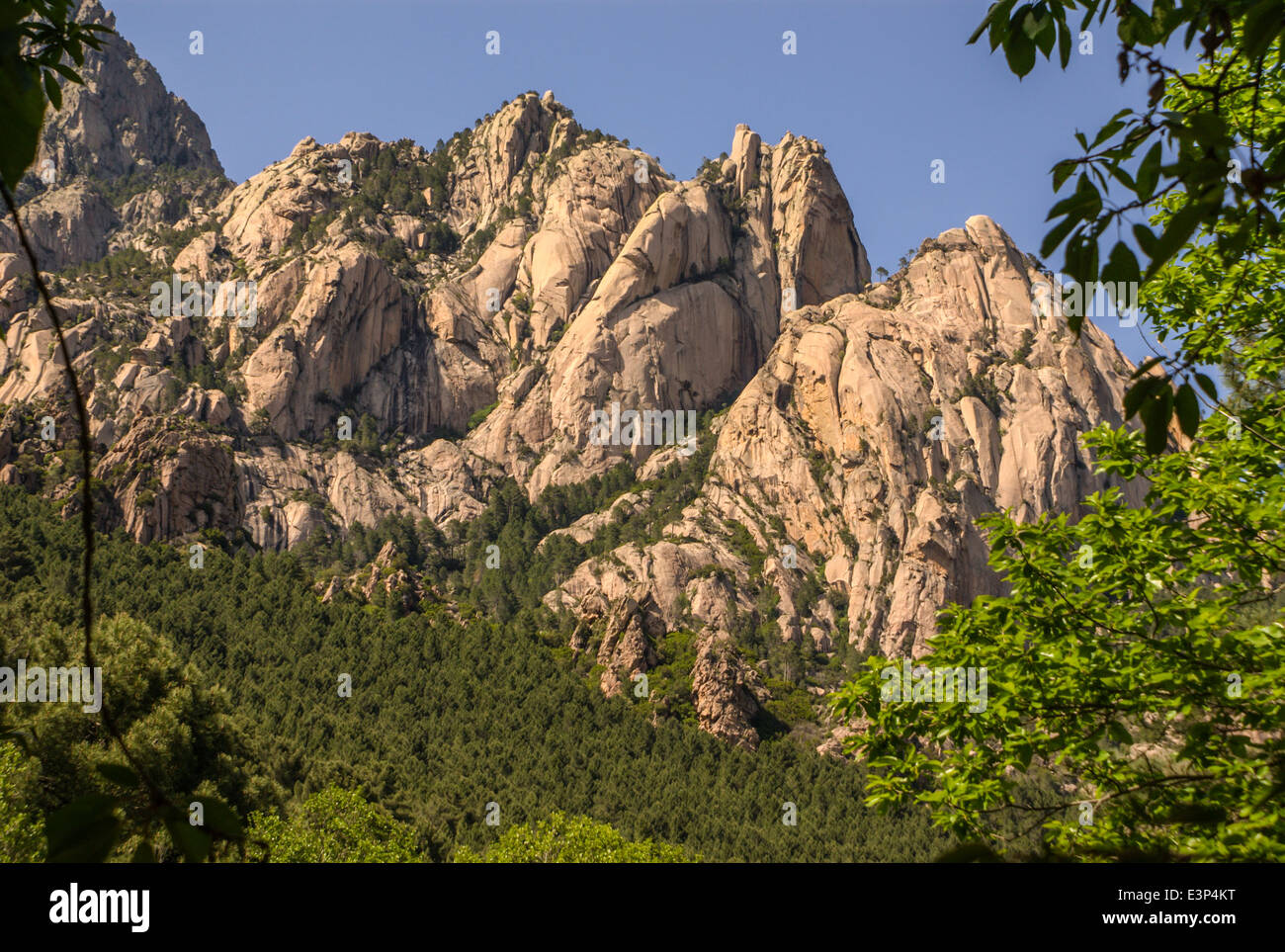 Unusual Rhino Horn shaped peaks on a Corsican Mountain Stock Photo Alamy
