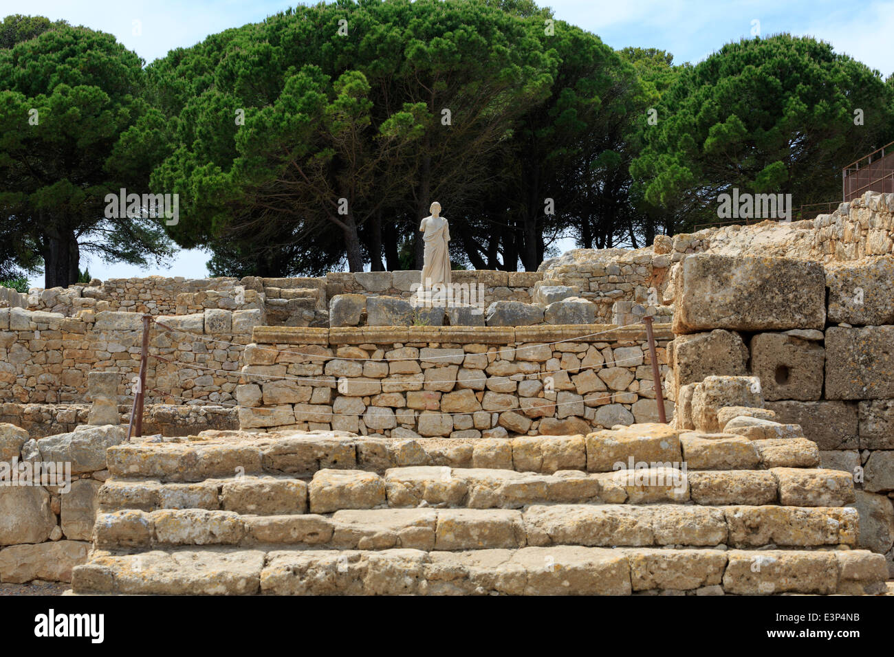 Ruins of the temple of Asklepios in the Greek City of Empuries, Catalonia, Spain Stock Photo