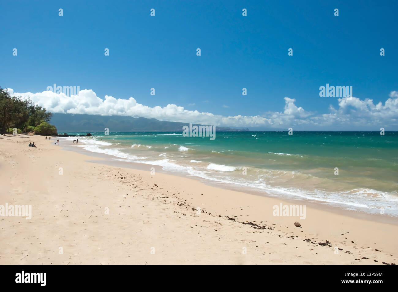Beautiful empty beach on Hawaii Stock Photo