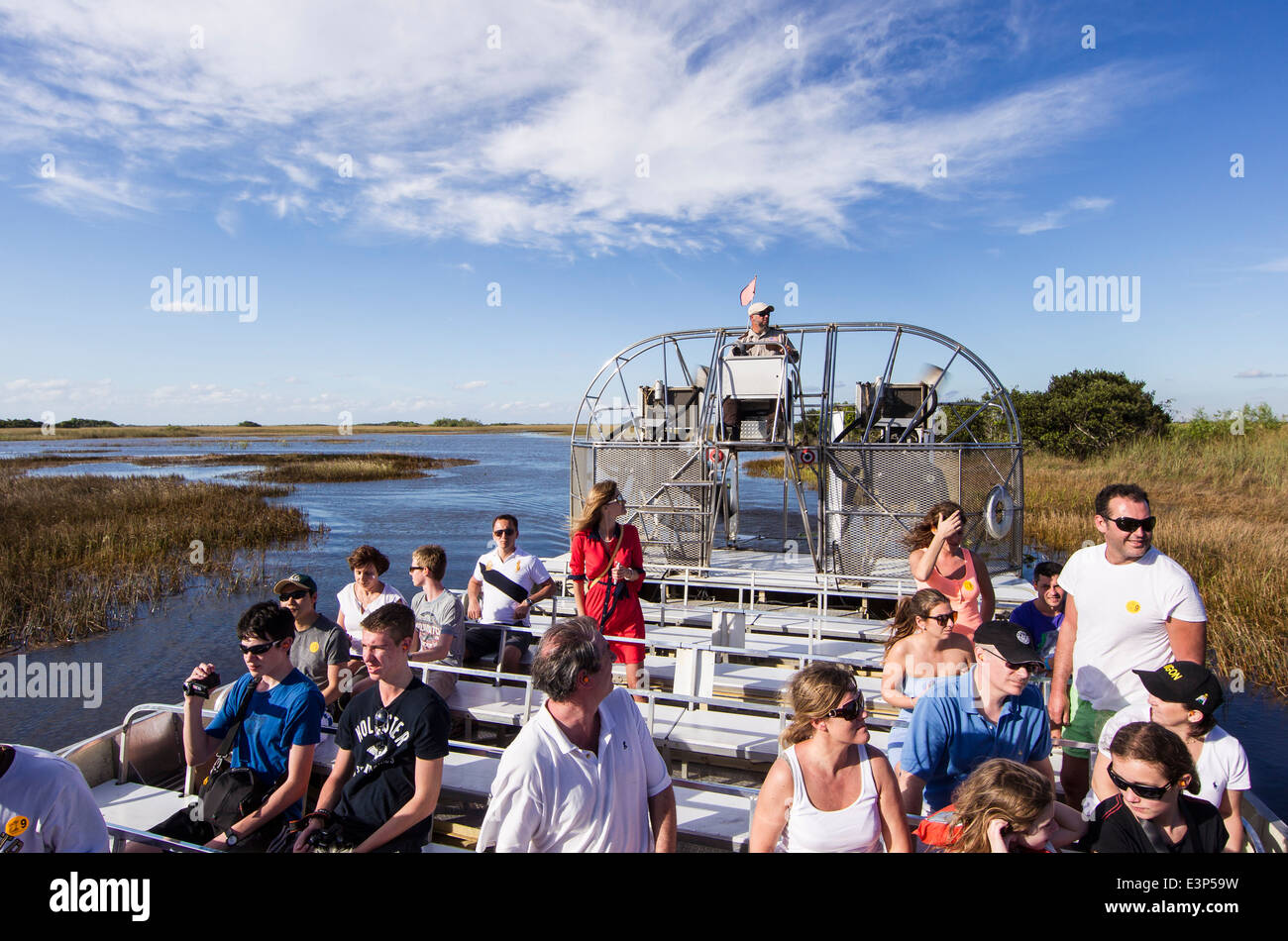 Airboat ride in Everglades National Park, Florida, USA Stock Photo