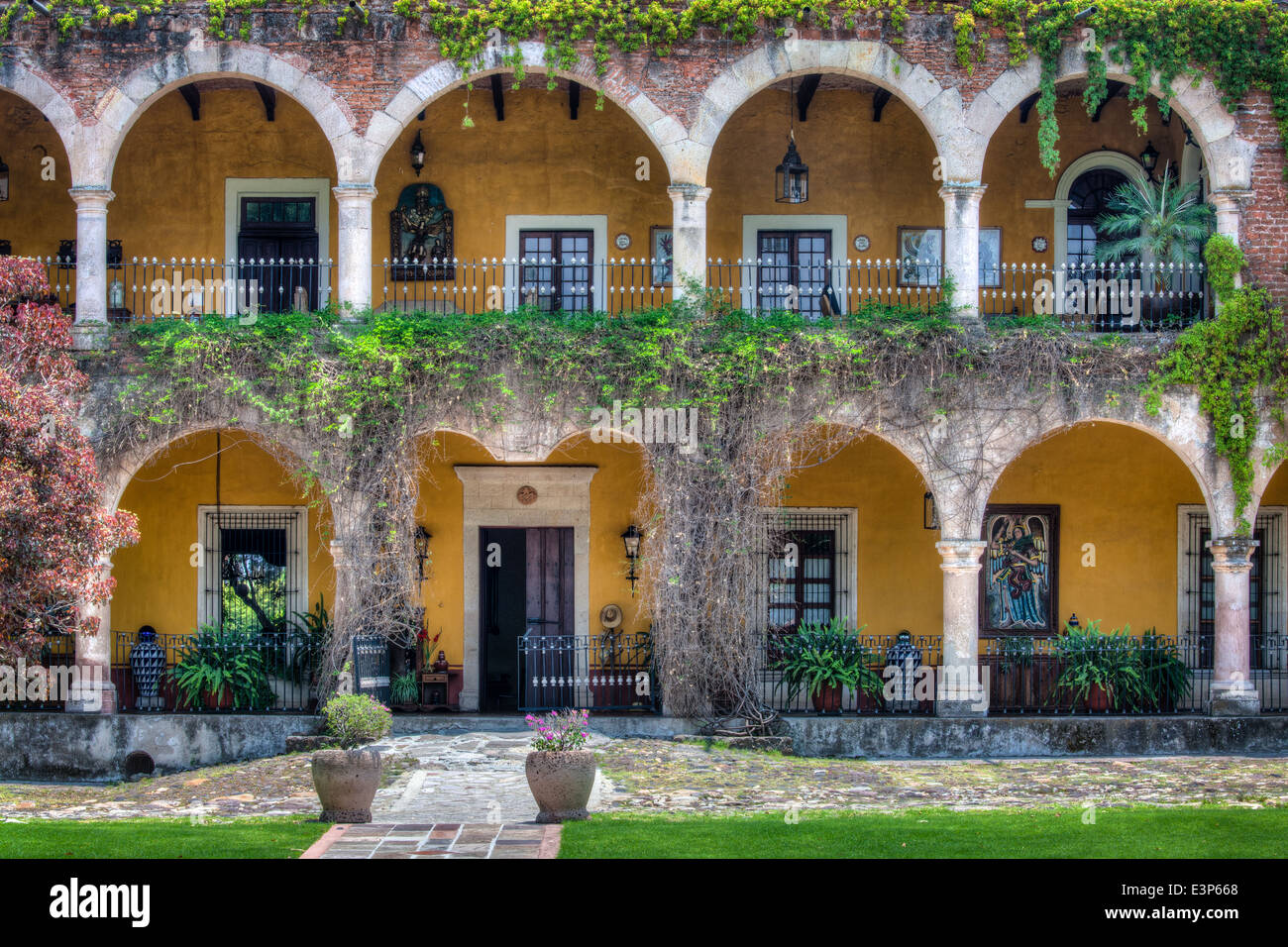Arches form the entrance of the Hacienda del Carmen near Ahualulco ...