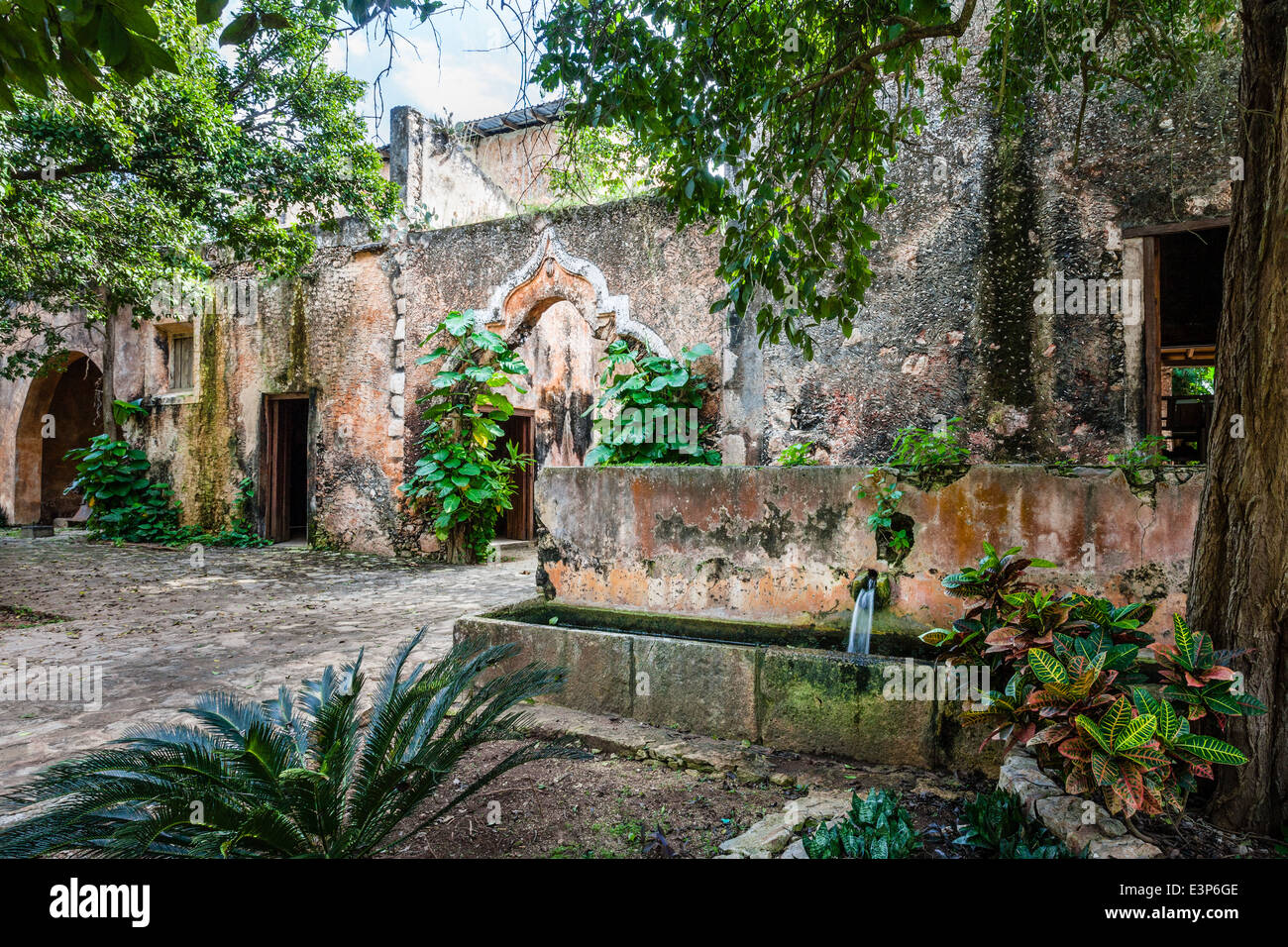 Entrance to the henequen hacienda San Pedro Ochil in Yucatan, Mexico. Stock Photo