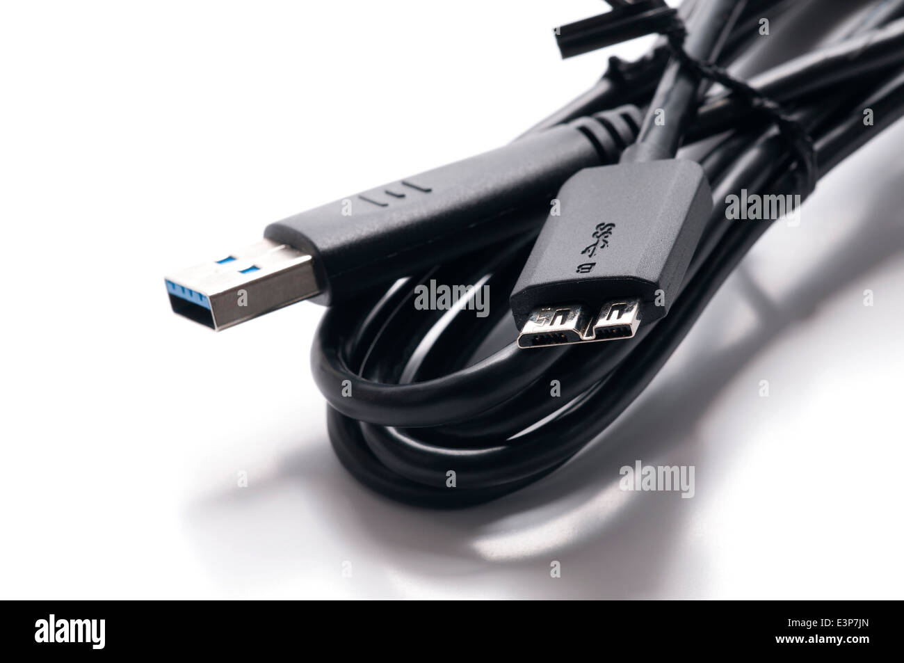 Universal Serial Bus (USB) standard for computer connectivity on white background Stock Photo