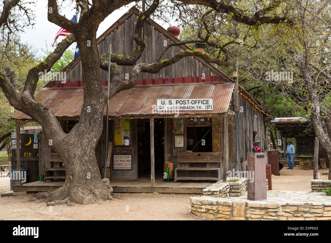 Rustic general store in tiny Luckenbach, Texas, USA Stock Photo