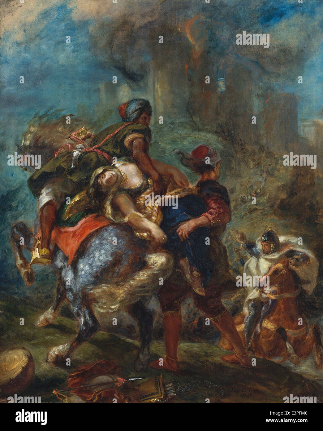 Eugène Delacroix - The Abduction of Rebecca - 1846 - MET Museum - New-York Stock Photo