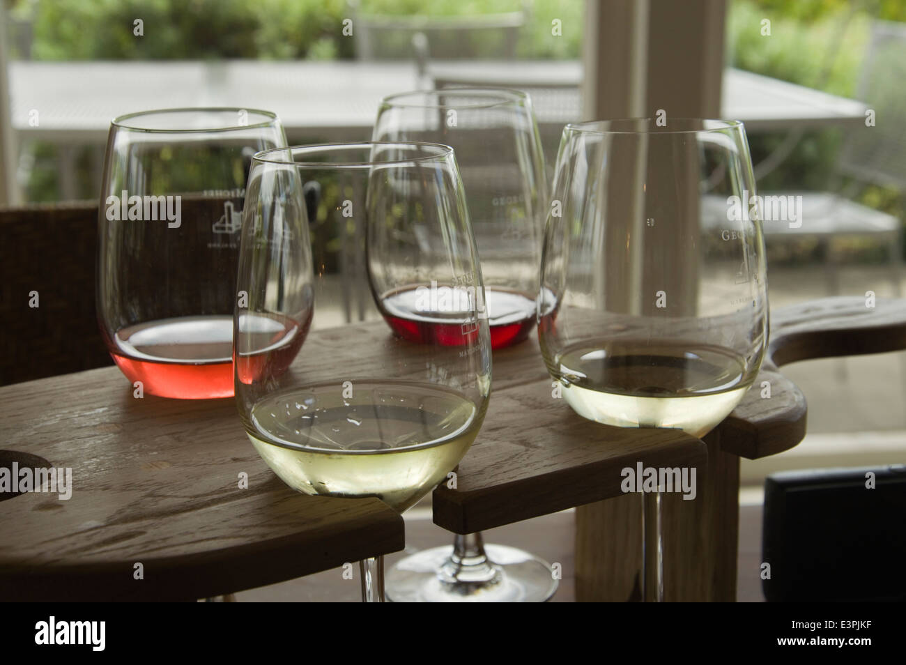 Flight of New Zealand wine Stock Photo Alamy