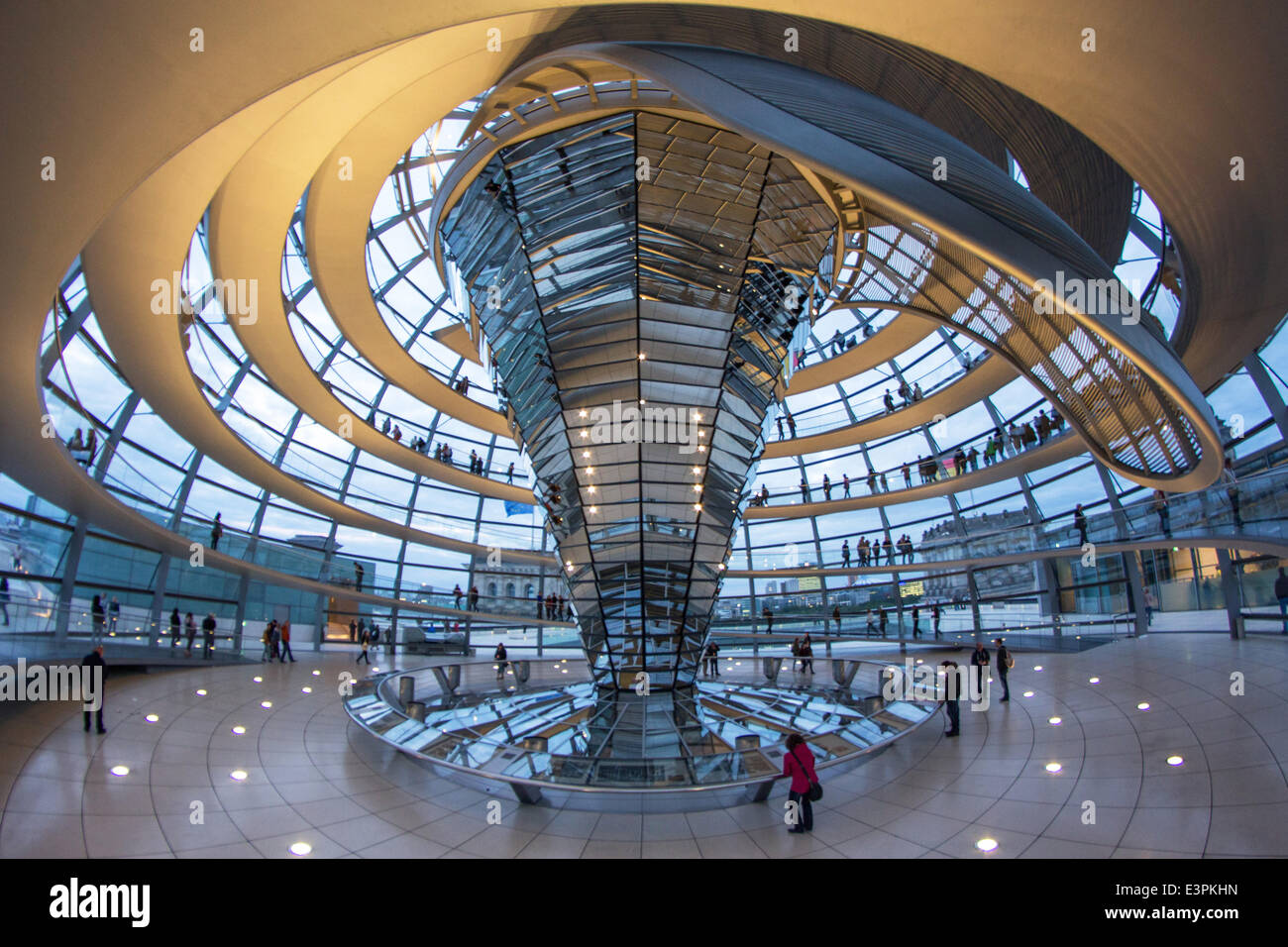 Germany: Inside view of the Reichstag dome Stock Photo