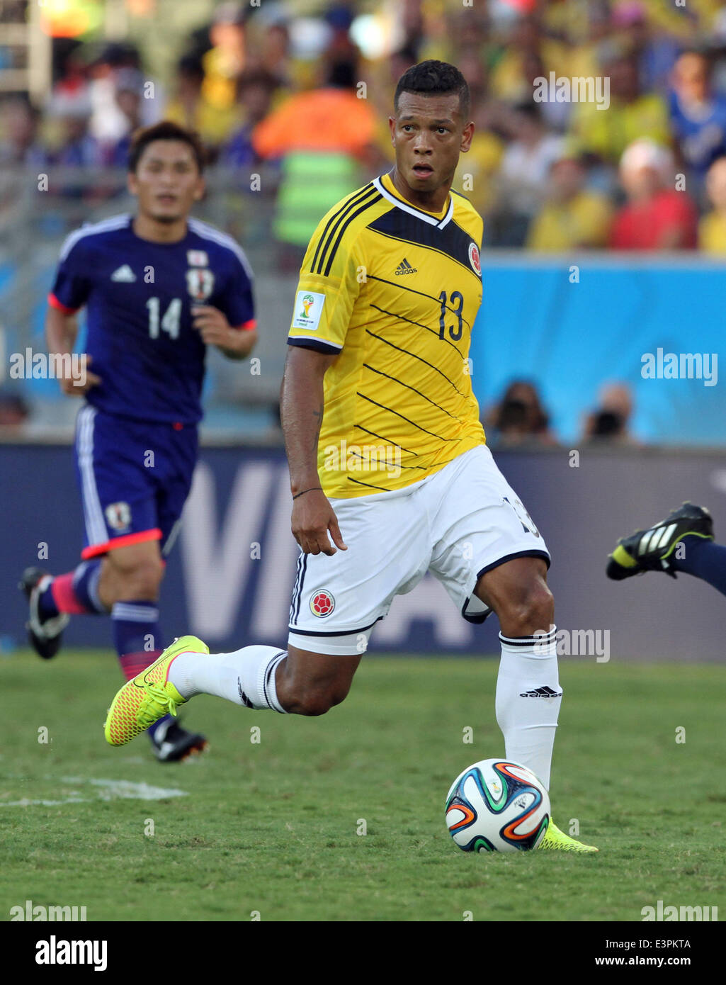 Cuiaba, Brazil. 24th June, 2014. World Cup finals 2014. Japan v Colombia. Guarin in action for Columbia © Action Plus Sports/Alamy Live News Stock Photo