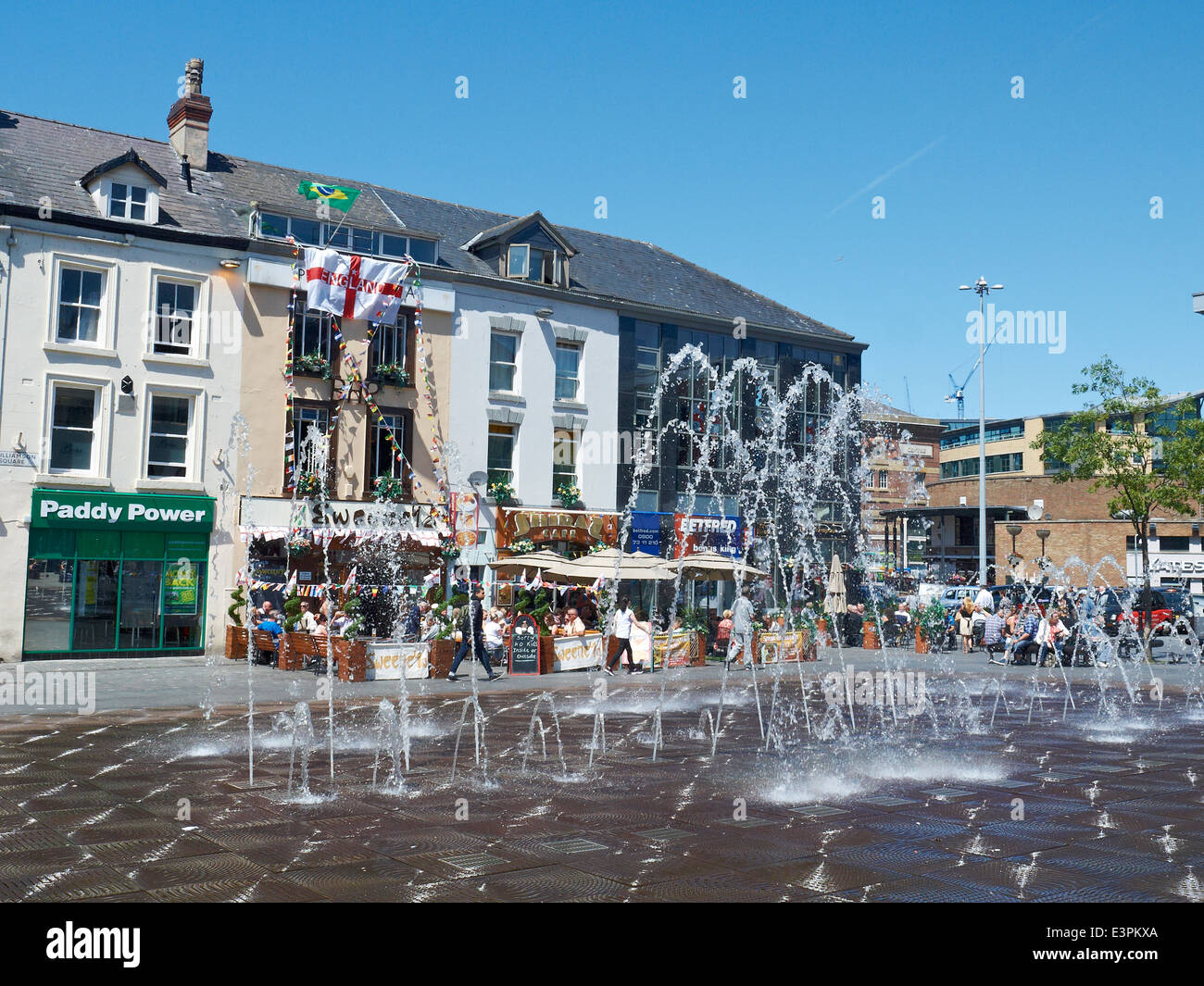 The fountain on Williamson Square in Liverpool city centre Merseyside UK Stock Photo