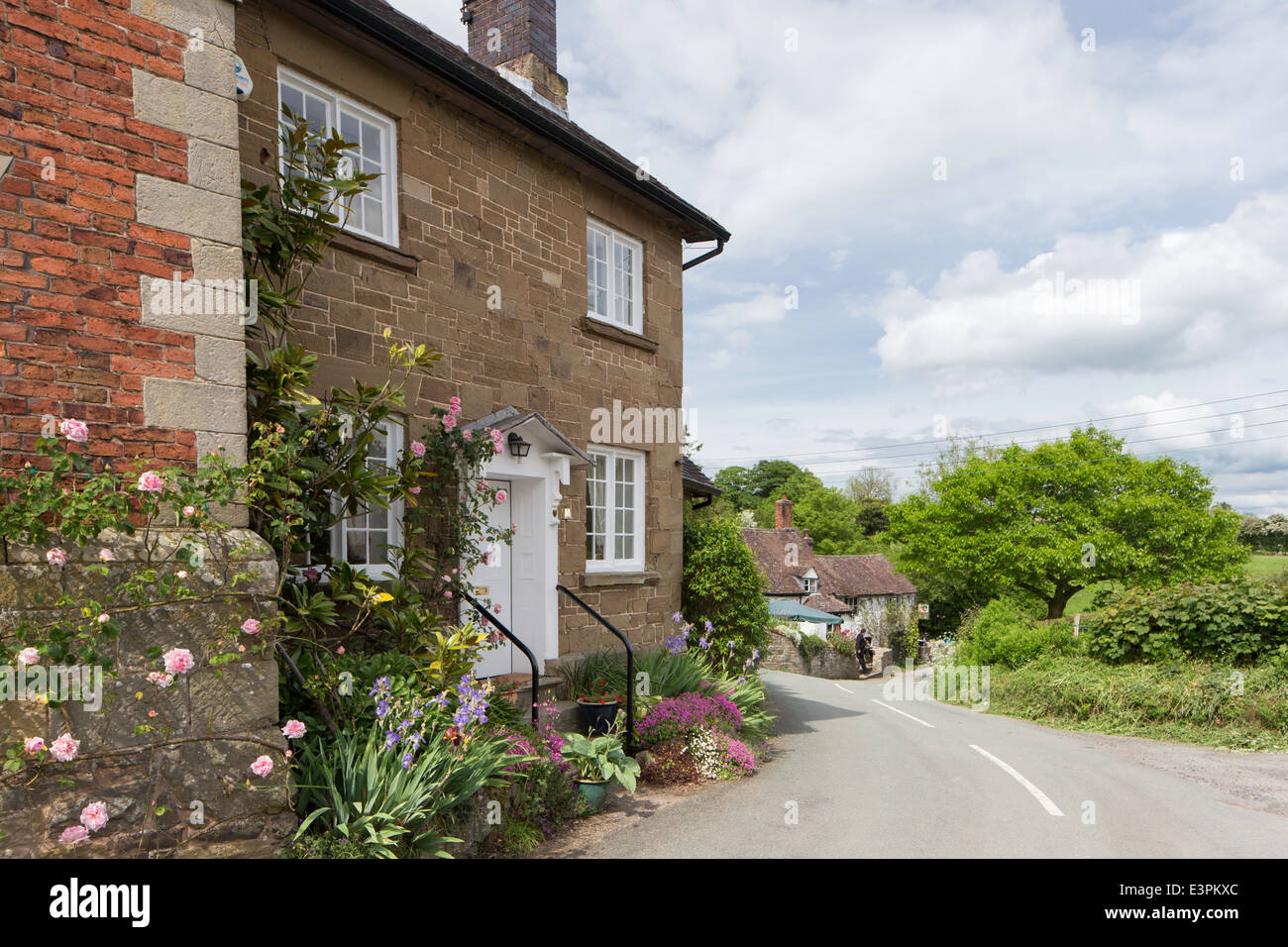 Cottages in the the Shropshire village of  Cardington, Shropshire, England, UK Stock Photo