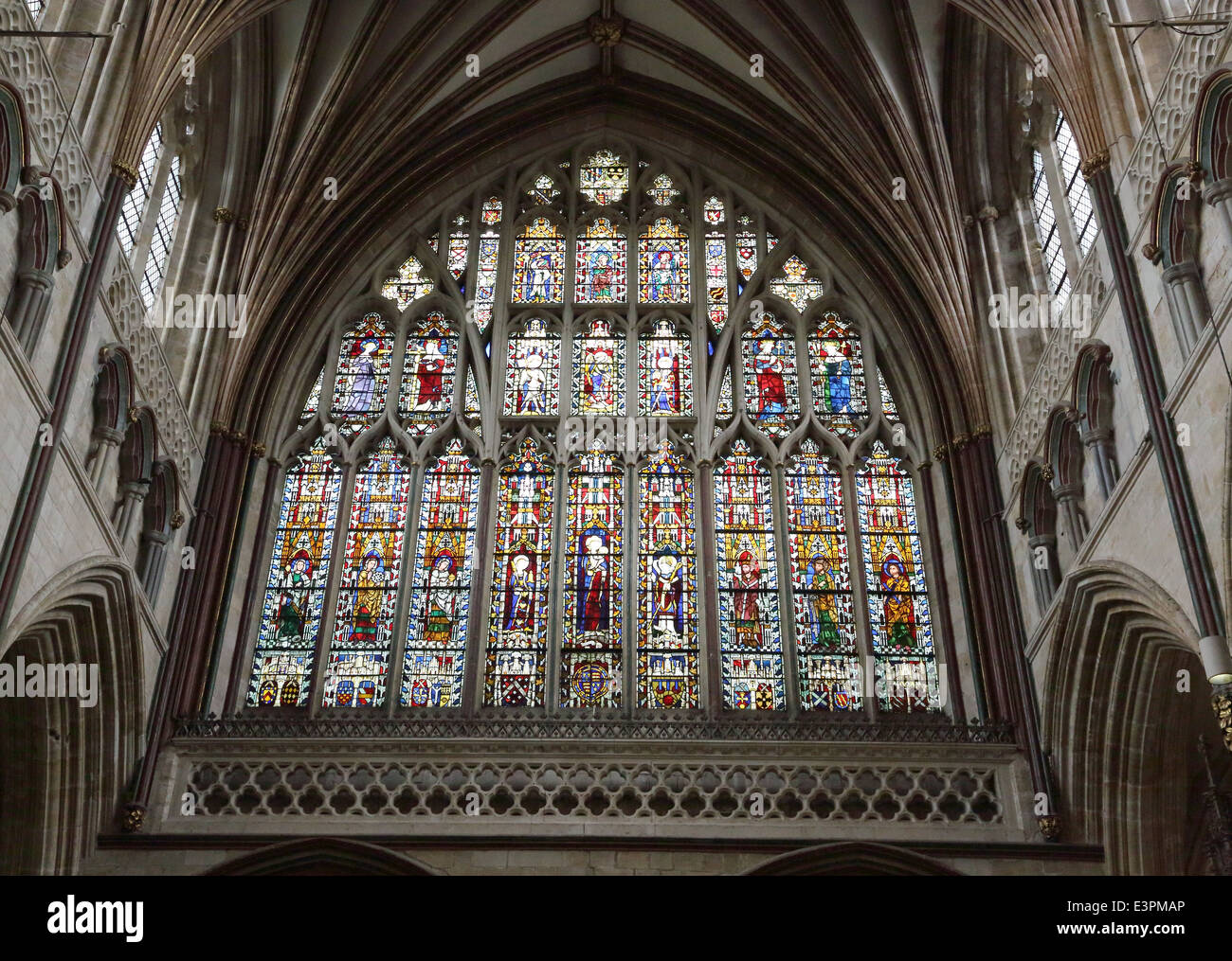 exeter cathedral stained glass windows Stock Photo Alamy
