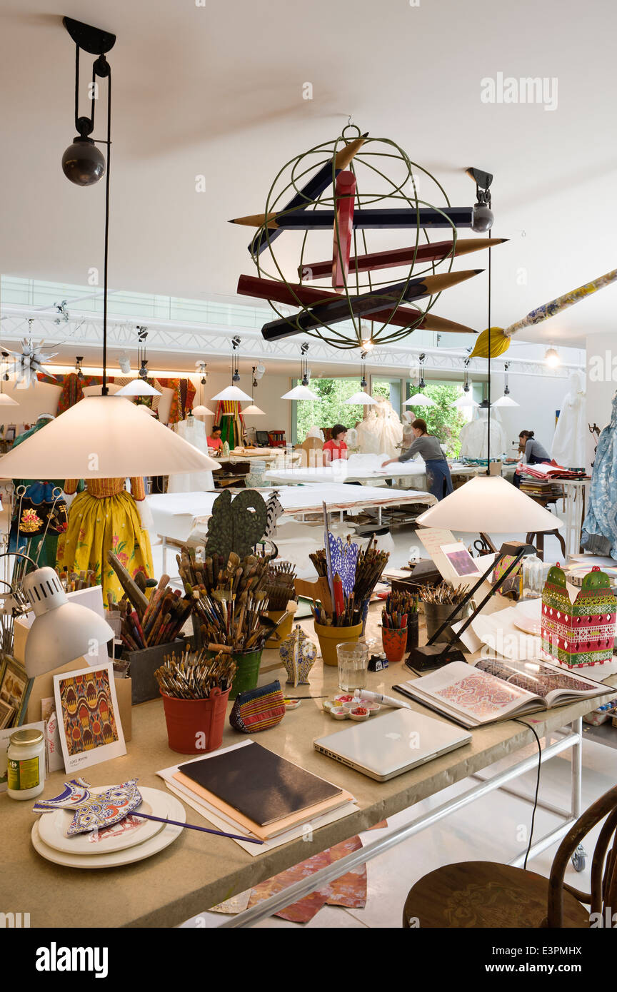 The studio of Isabelle de Borchgrave. Interior architecture by Claire Bataille Stock Photo