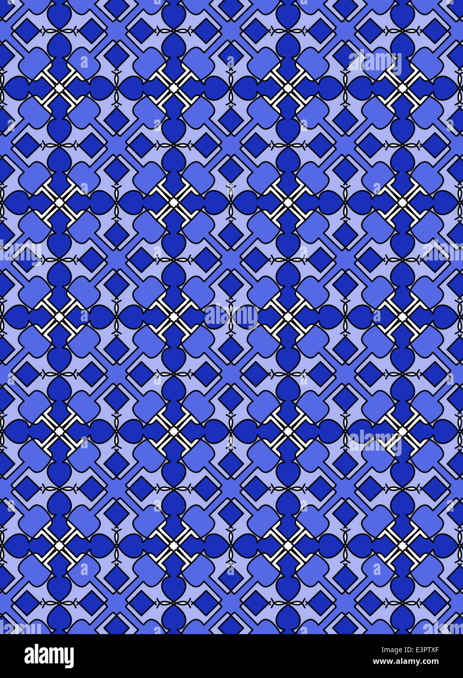 Illustration of symmetrical patterned wallpaper Stock Photo