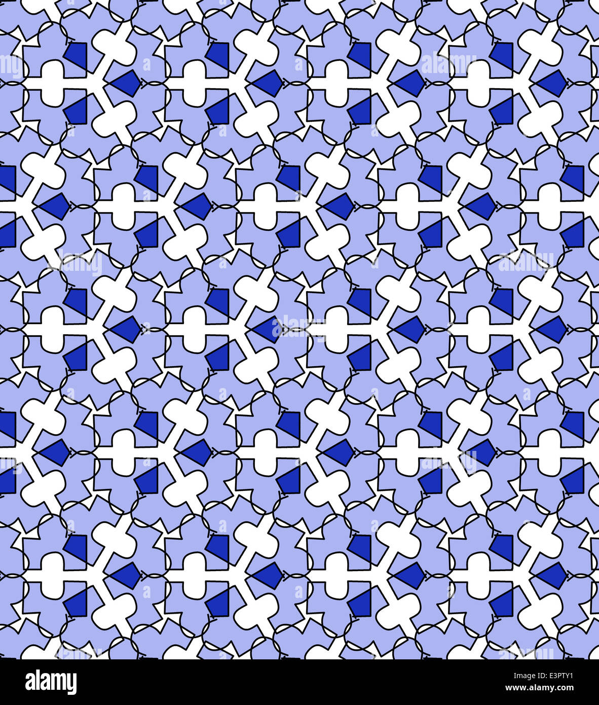 Illustration of symmetrical jigsaw piece patterned wallpaper Stock Photo