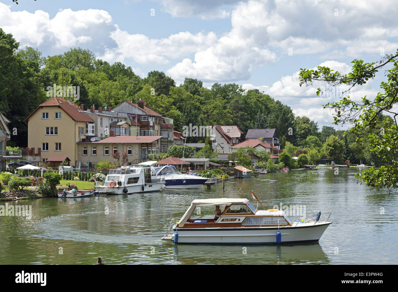 Stadtsee (Town Lake), Lychen, Uckermark, Brandenburg, Germany Stock Photo