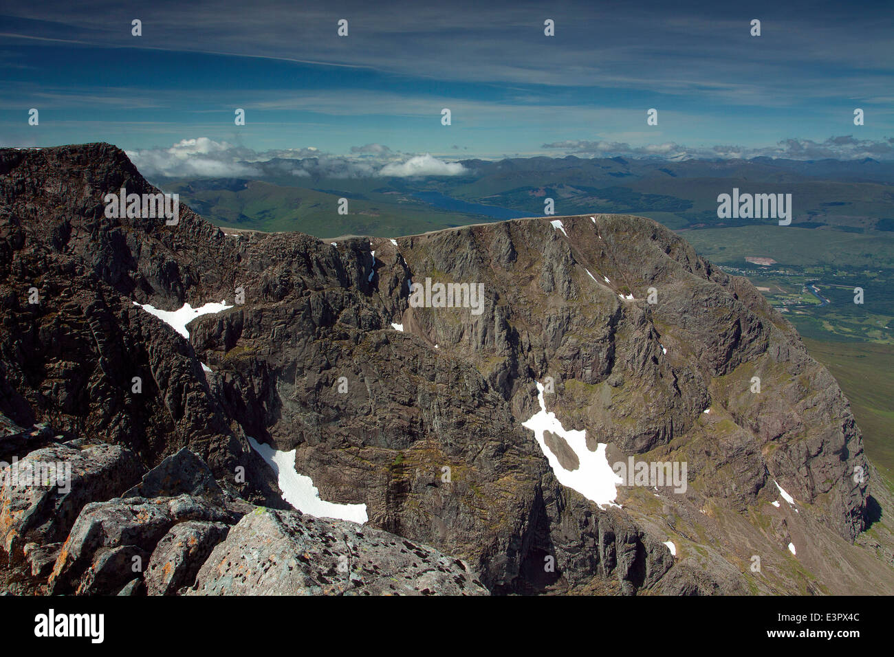 The summit of Ben Nevis, Britain's highest mountain, Lochaber Stock Photo