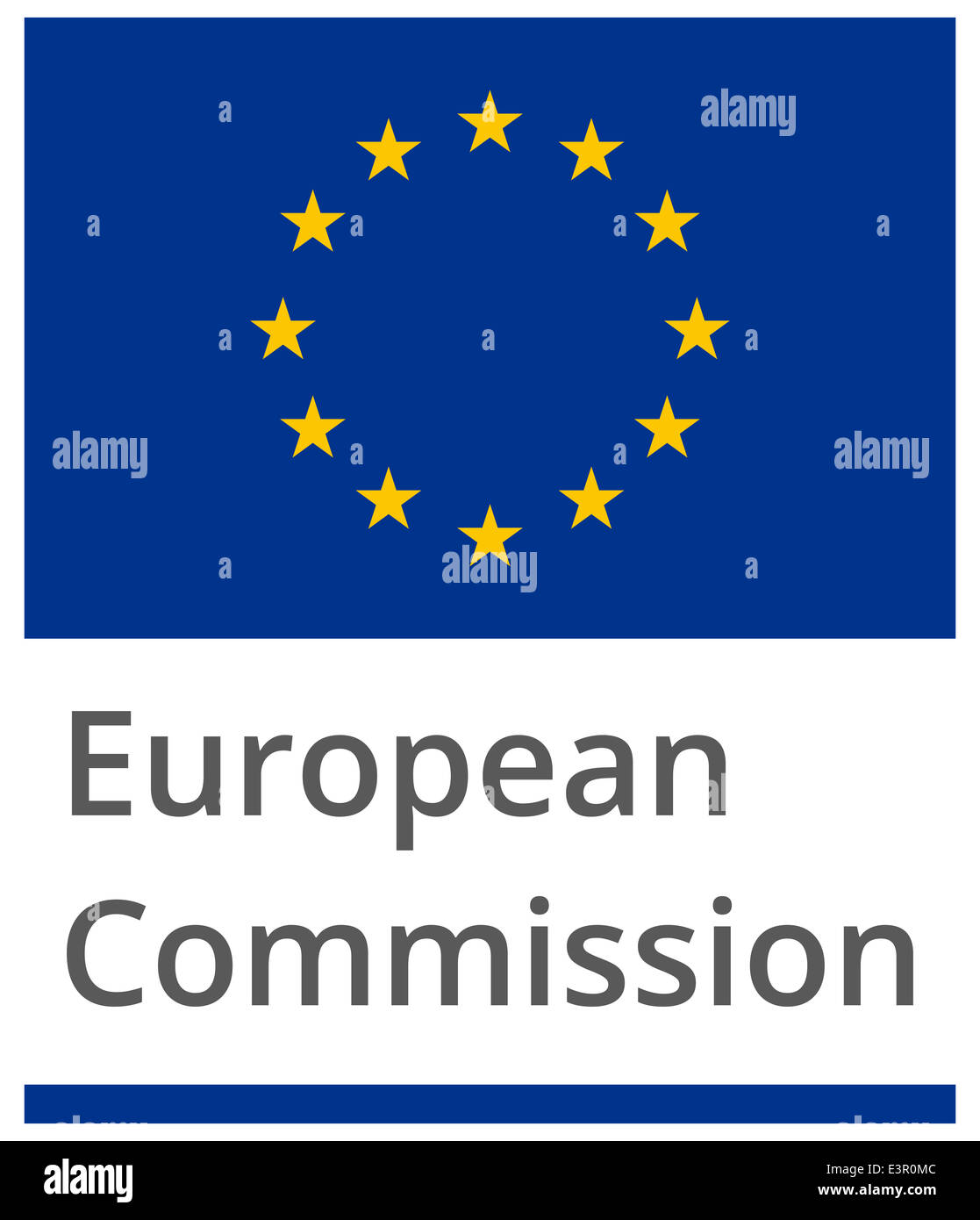 European Commission standard proportional sign - flat design on white background Stock Photo