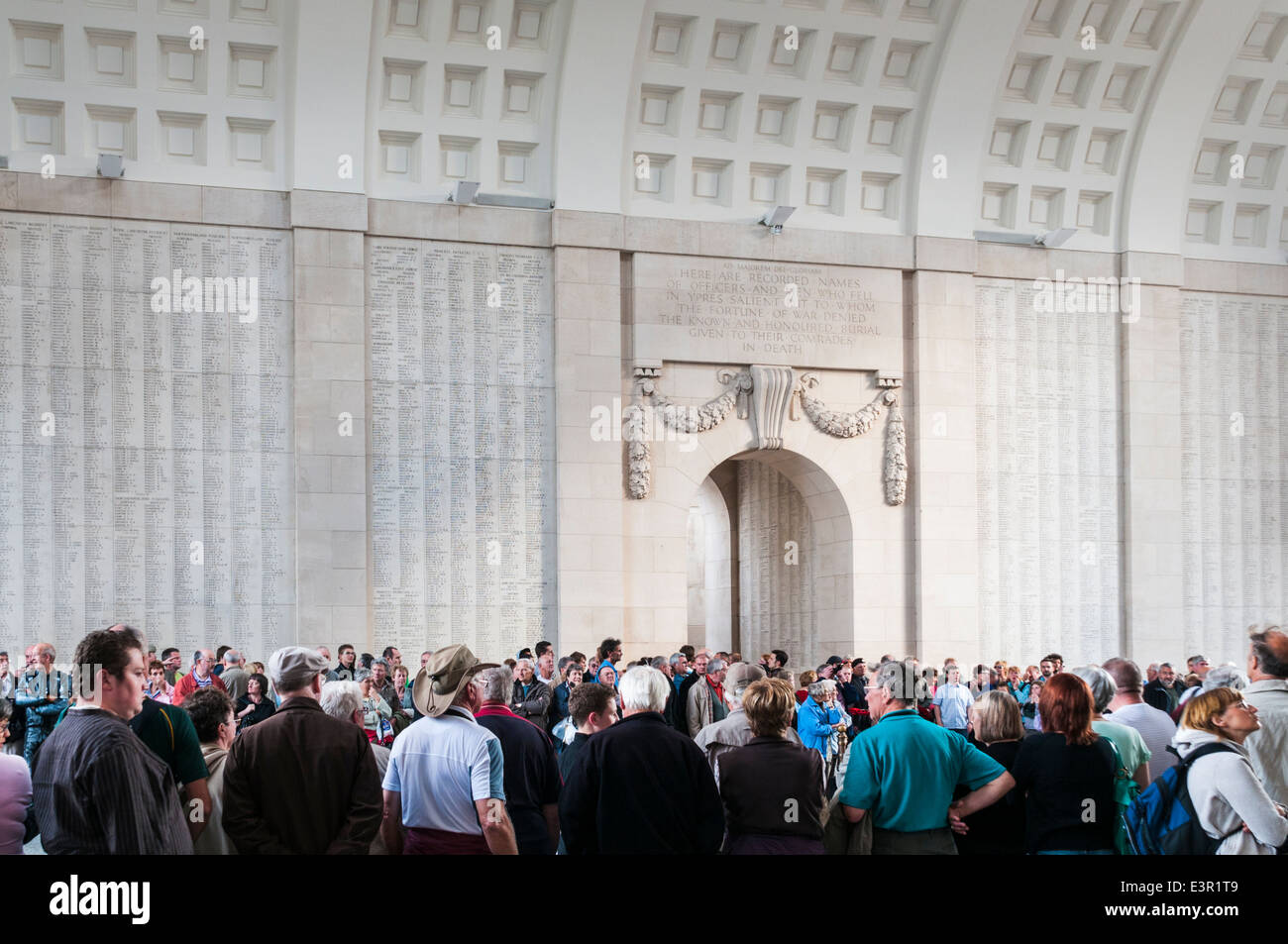 People gathering inside the Menin Gate memorial for the evening Last ...