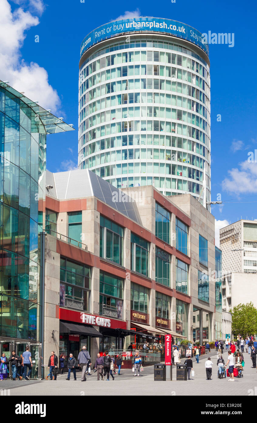 Rotunda and Birmingham Bullring shopping centre, Birmingham City Centre, Birmingham, West Midlands, England, UK, GB, Europe Stock Photo