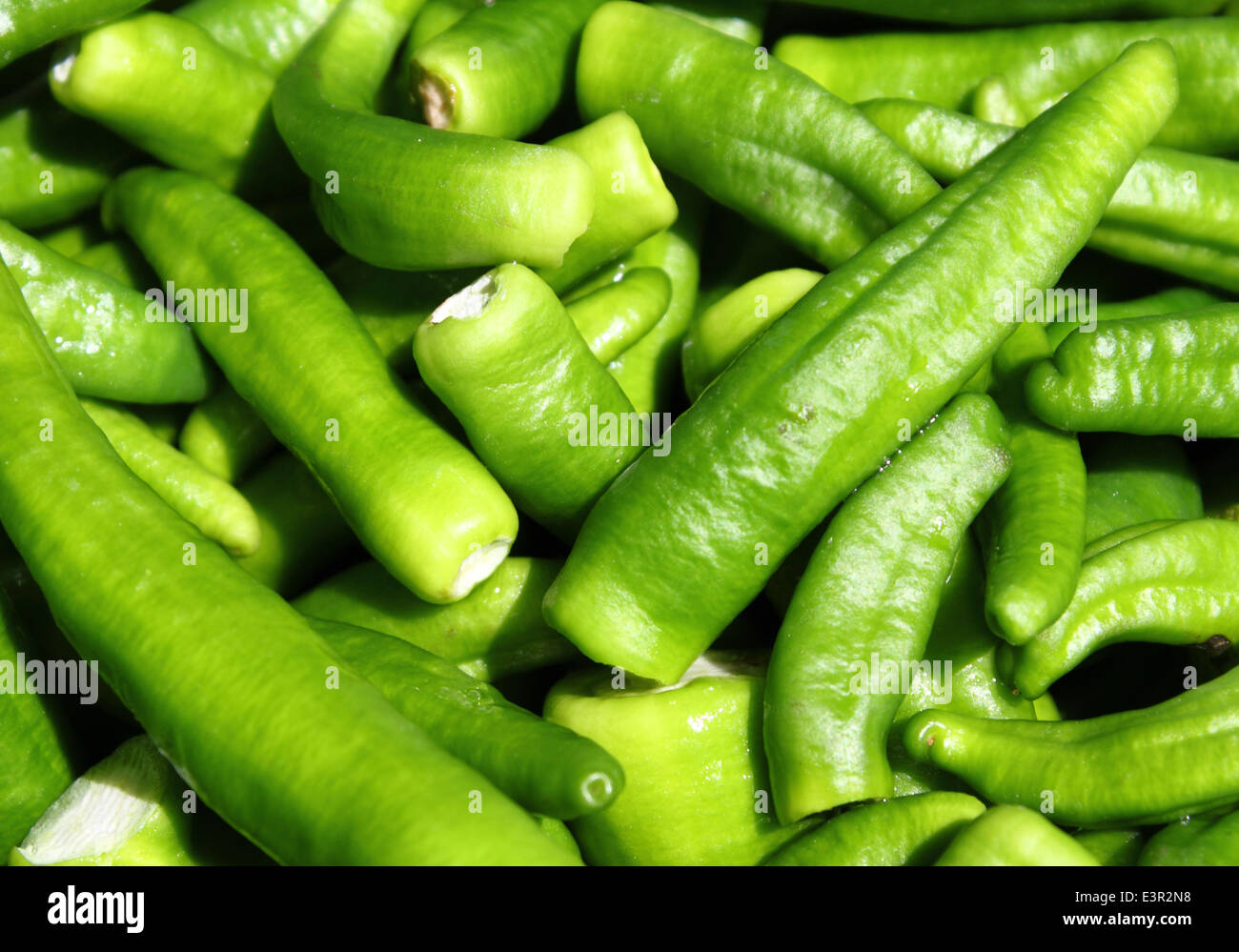Green chili peppers for sale at market hi-res stock photography and ...