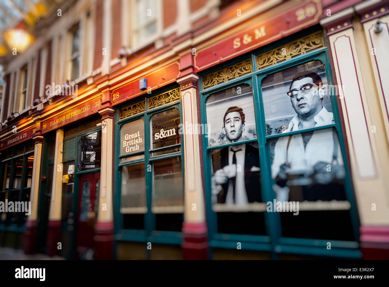 S & M, Great British Grub Cafe, Leadenhall Market, London, Britain. Stock Photo