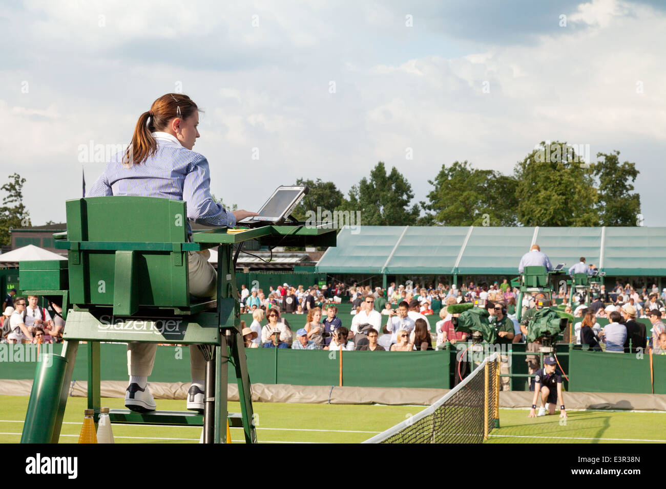 Wimbledon Tennis championship umpire, All England Lawn Tennis Club, Wimbledon London UK Stock Photo