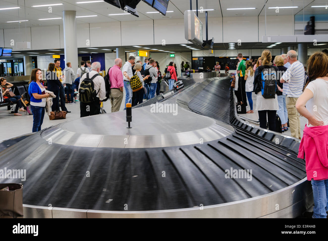 Luggage belt at Schiphol airport Stock Photo