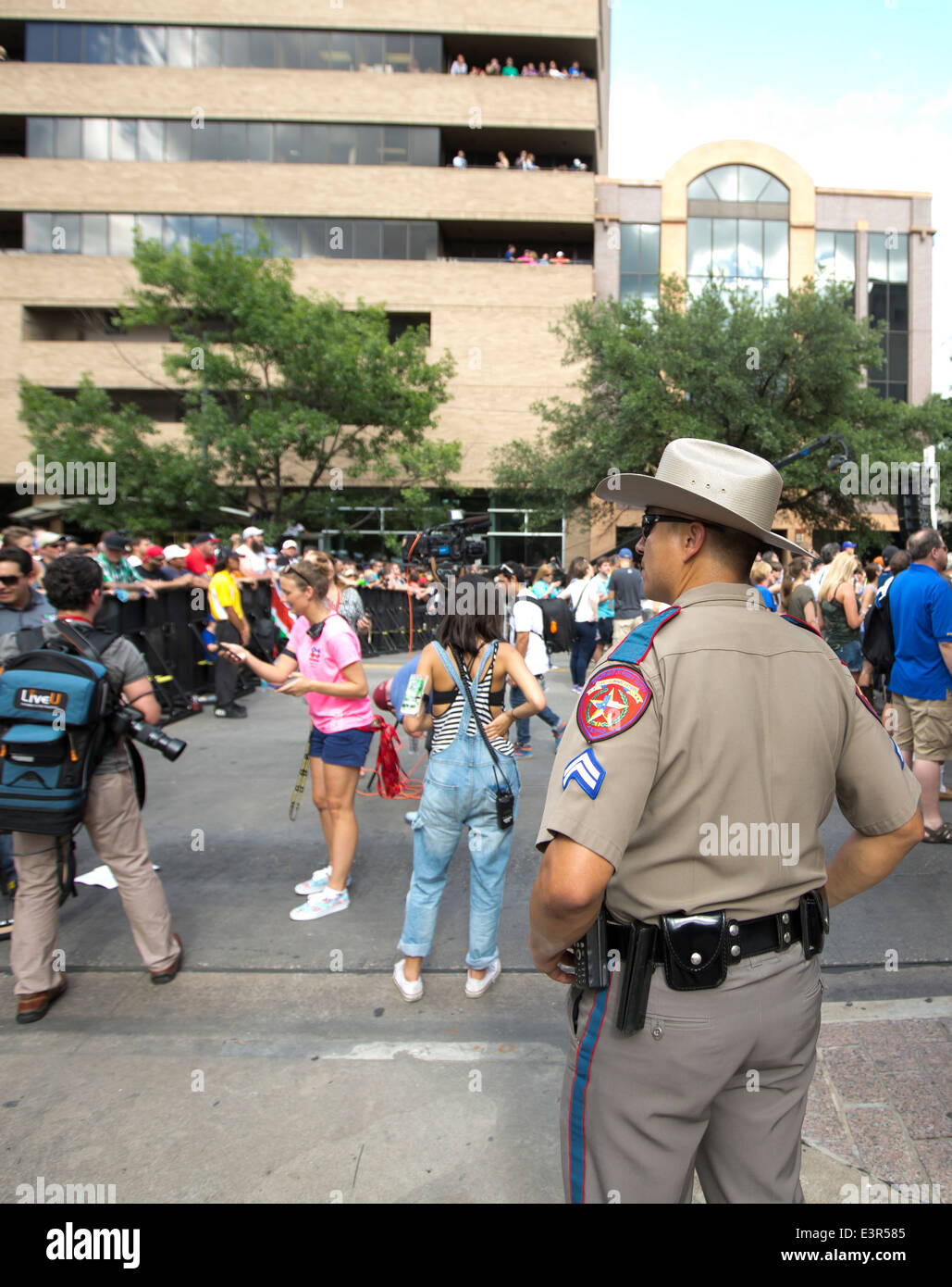 Texas Department of Public Safety officer assigned to crowd control at