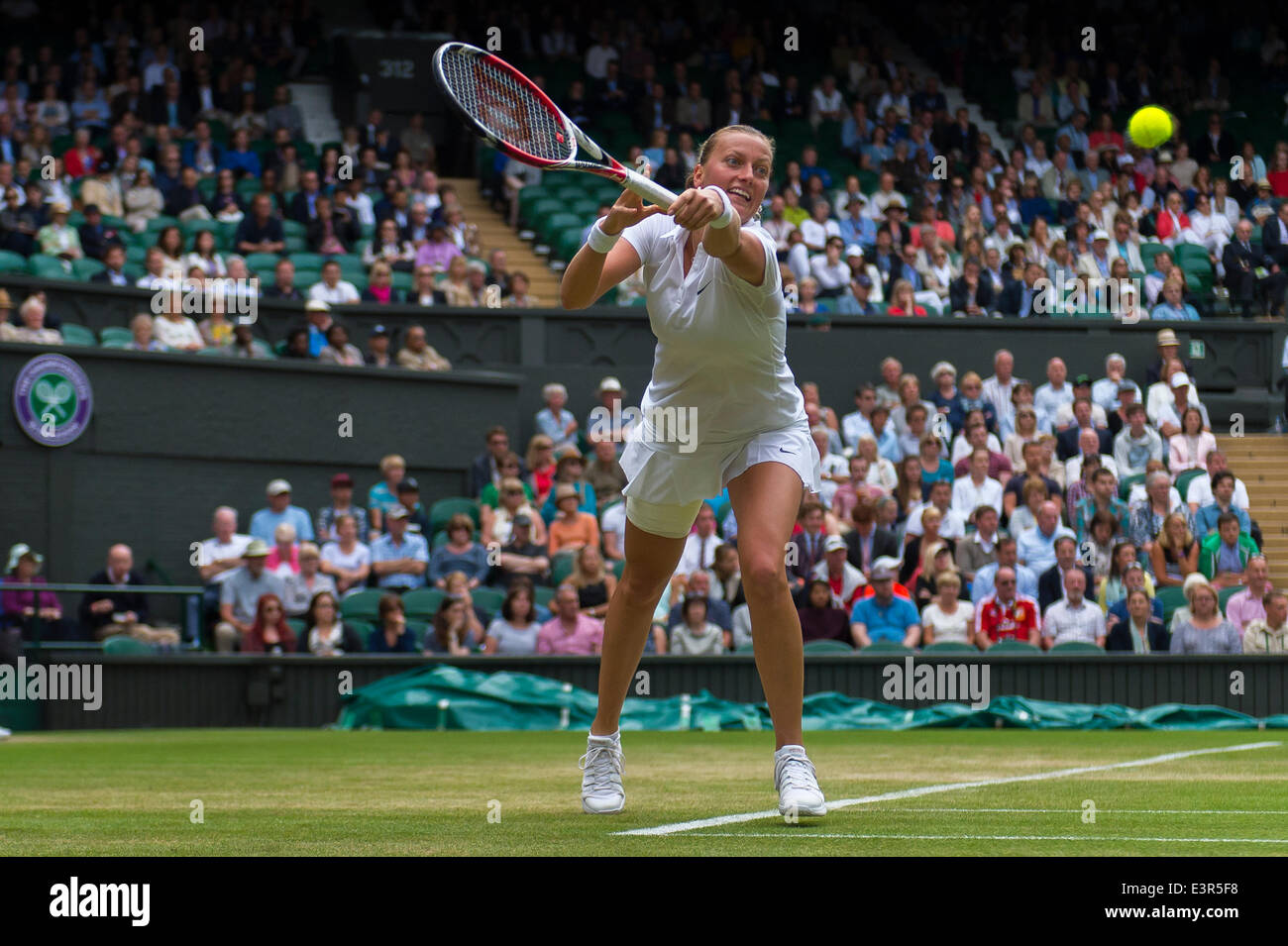 London, UK. 27th June, 2014. Wimbledon Tennis Championships Petra Kvitova of Czech Republic in action against Venus Williams of United States during day five ladies singles third round match at the Wimbledon Tennis Championships at The All England Lawn Tennis Club in London, United Kingdom. Credit:  Action Plus Sports/Alamy Live News Stock Photo