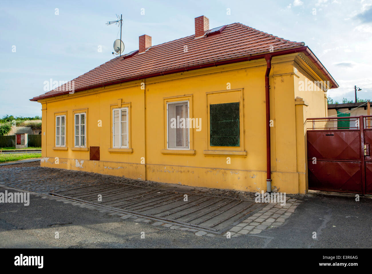 Terezin - Railway siding, the place where came and departed the transports of Jewish prisoners. Czech Republic, Europe, Stock Photo