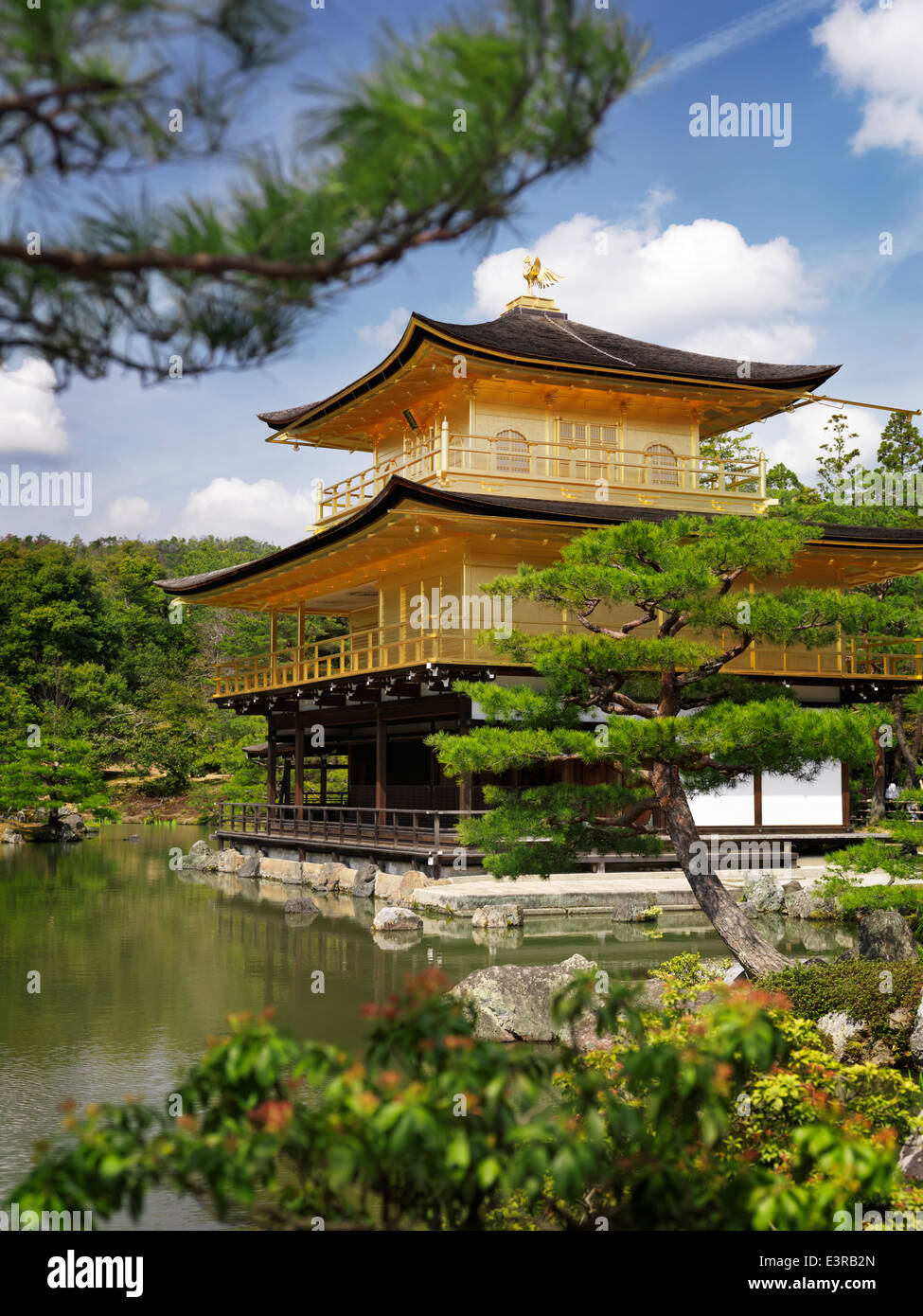 License and prints at MaximImages.com - Kinkaku-ji Temple of the Golden Pavilion with Japanese pond garden. Rokuon-ji, Zen Buddhist temple Kyoto Japan Stock Photo
