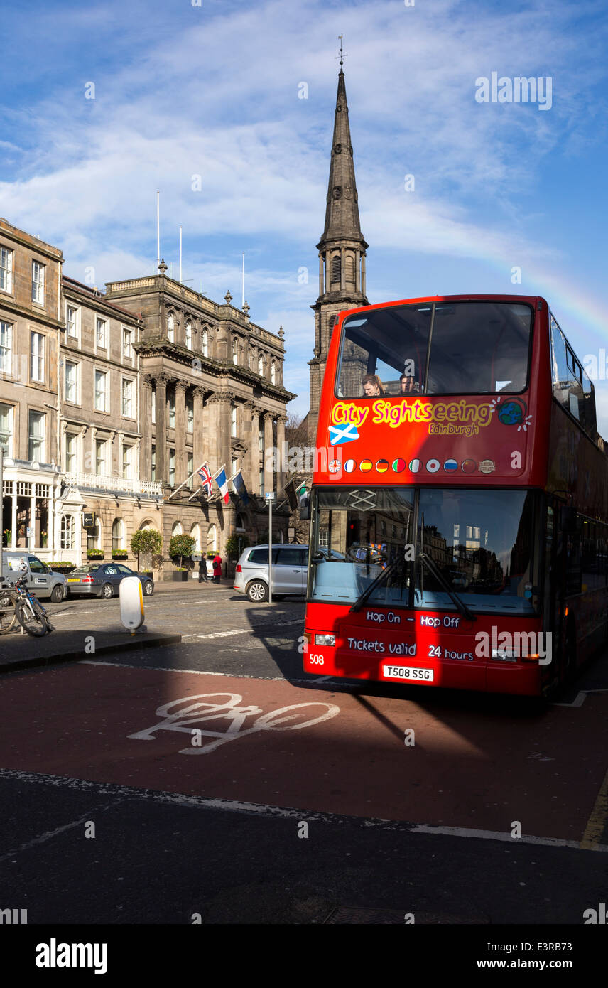 Hop-on hop-off sightseeing bus in Edinburgh, Scotland Stock Photo