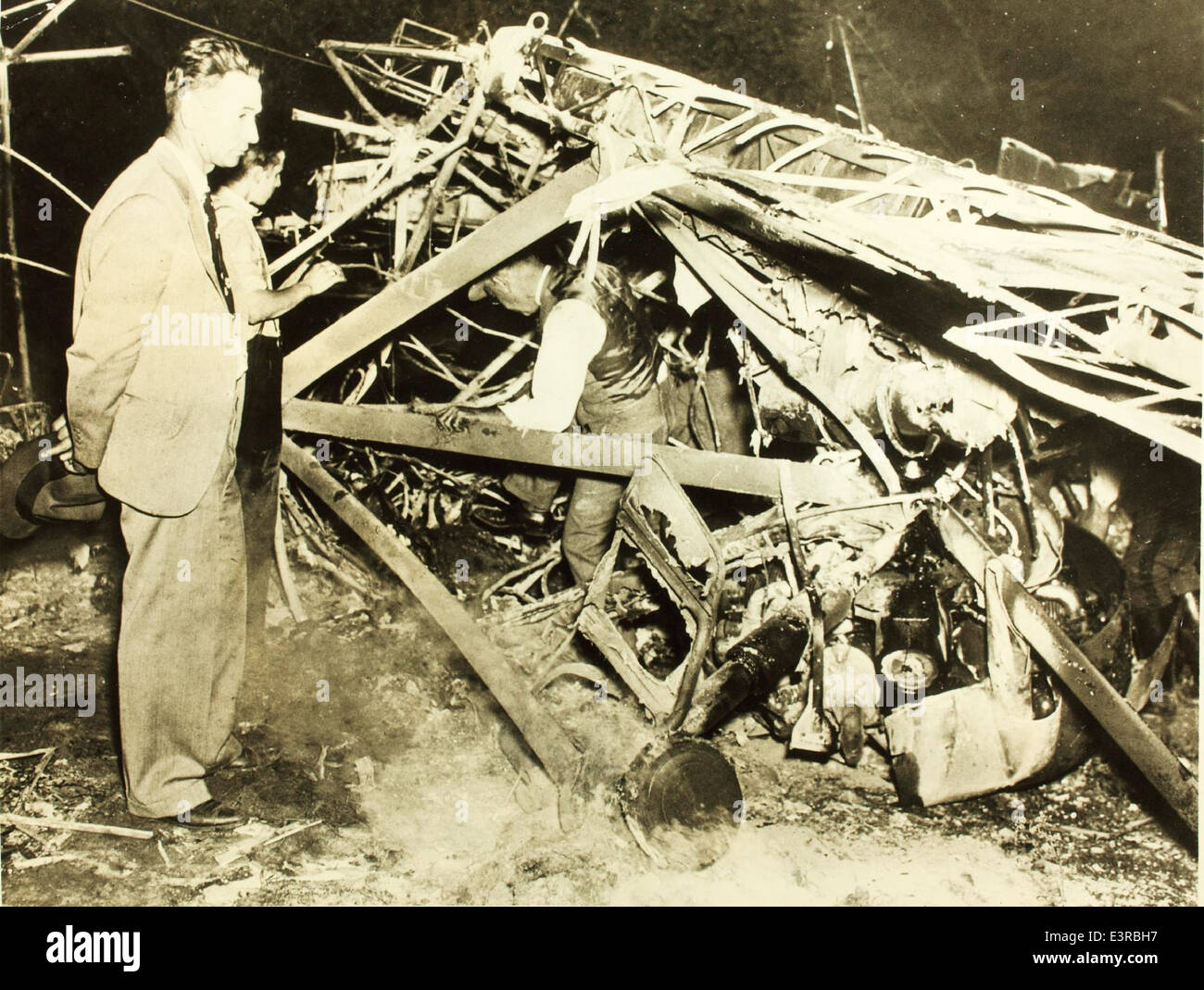 This image documents an aircraft accident, capturing the severity and ...