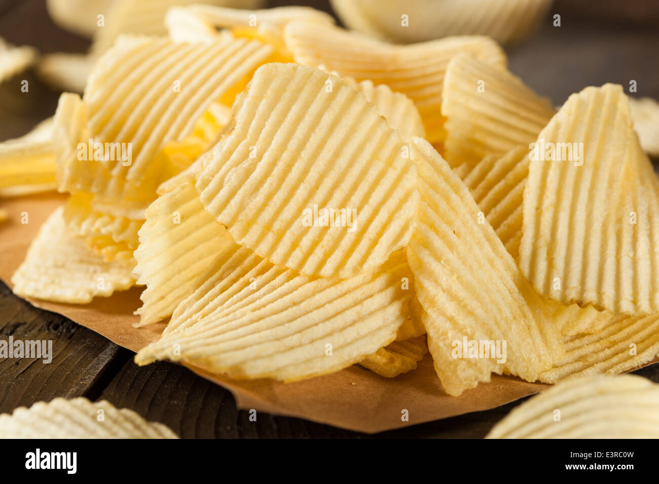 Unhealthy Crinkle Cut Potato Chips Ready to Eat Stock Photo Alamy