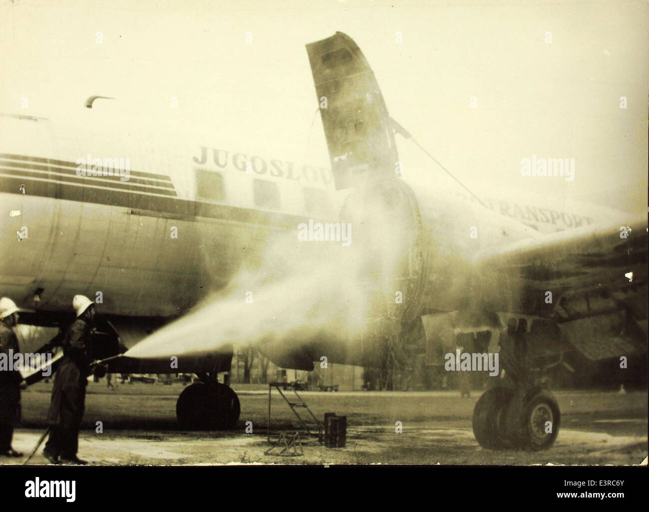 The Convair 240, a twin-engine airliner used by various airlines in the 1940s and 1950s, was involved in a crash. The incident serves as a reminder of the challenges faced by early commercial aviation and its safety development during that time. Stock Photo