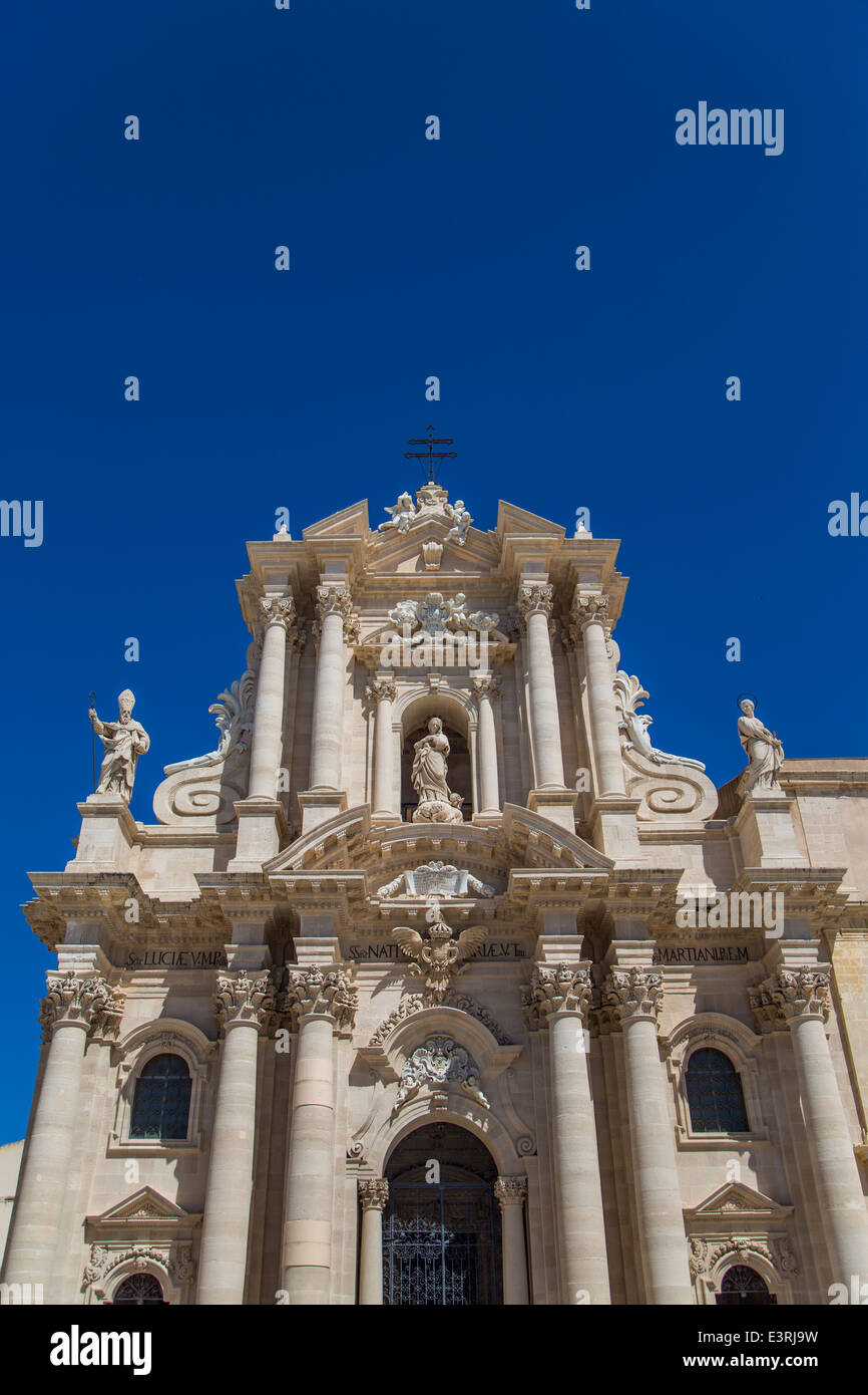 Syracuse cathedral in Sicily, Italy Stock Photo