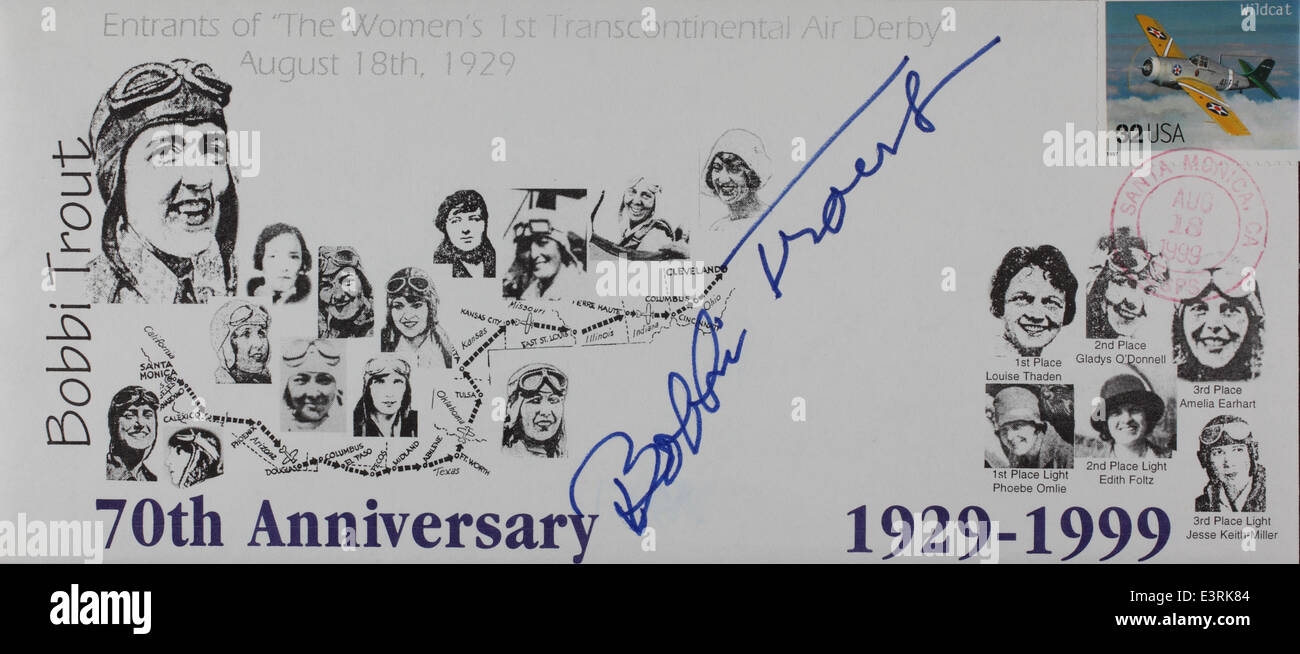 Signed Bobbi Trout memorative envelope Stock Photo