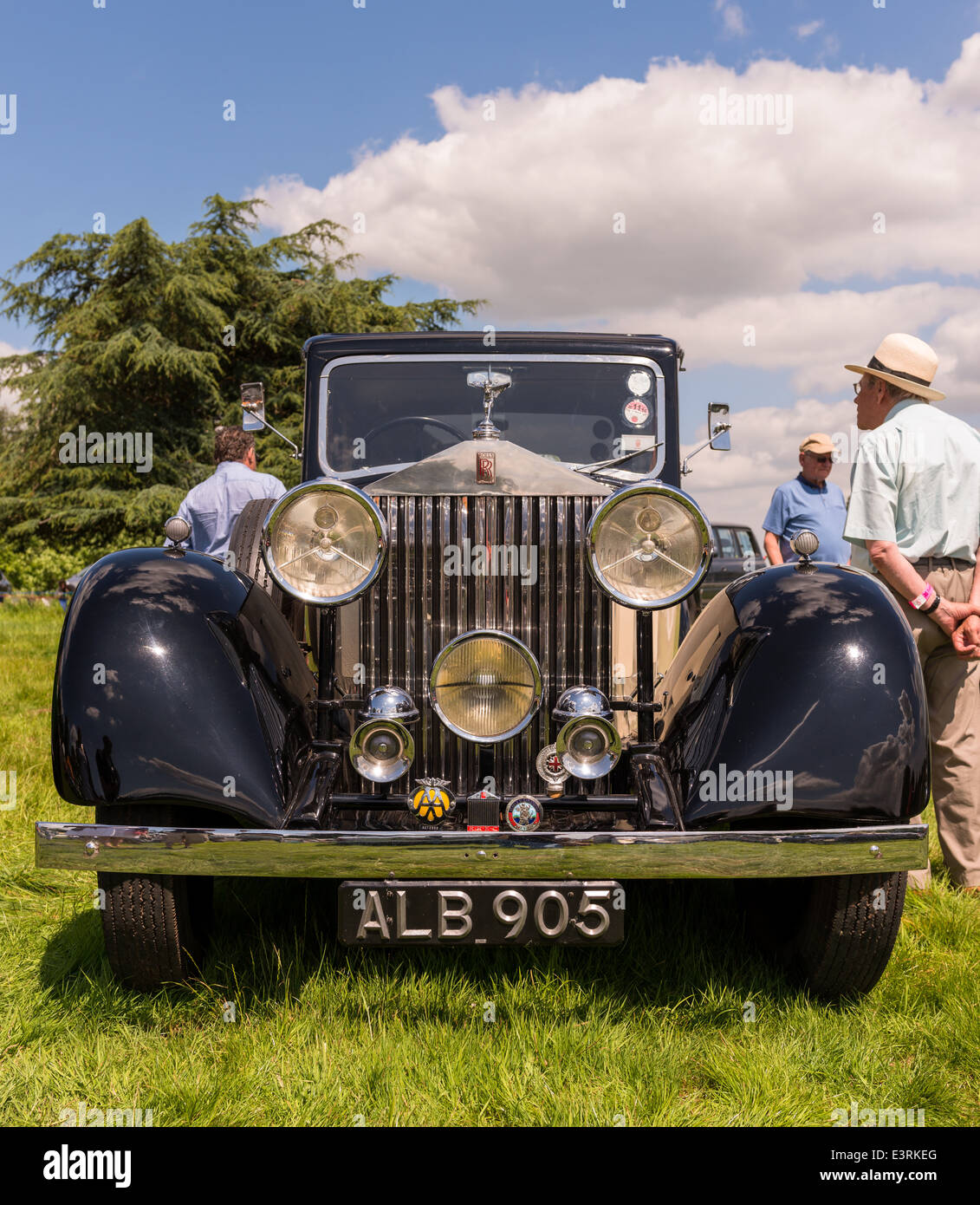 June 21st 2014. East Devon, England. A Fete/Garden Party at a country house in East Devon attracted this 1933 20/25  Rolls Royce Stock Photo