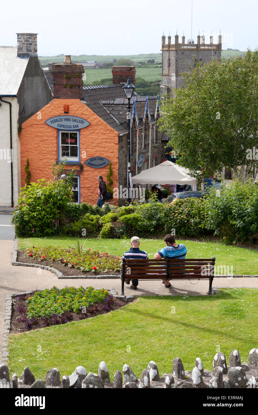 Gardens in Cross Square, St Davids, Pembrokeshire Stock Photo