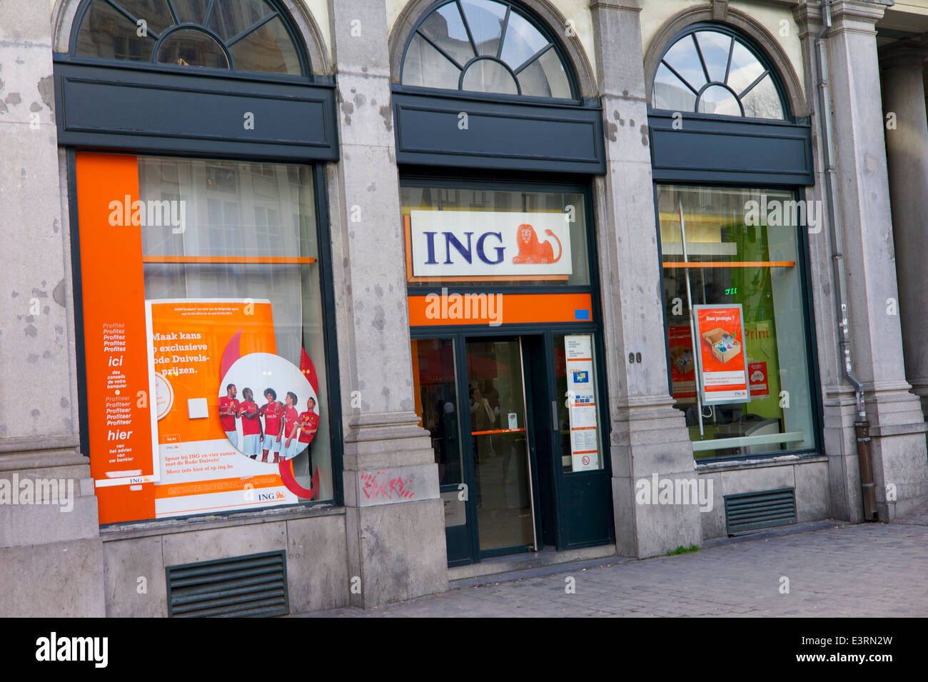 Branch of ING bank, Brussels, Belgium Stock Photo